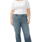 Women's Silver Mid Rise Baggy Bootcut Jeans WW27768AGR316 - Crazy House Western Wear