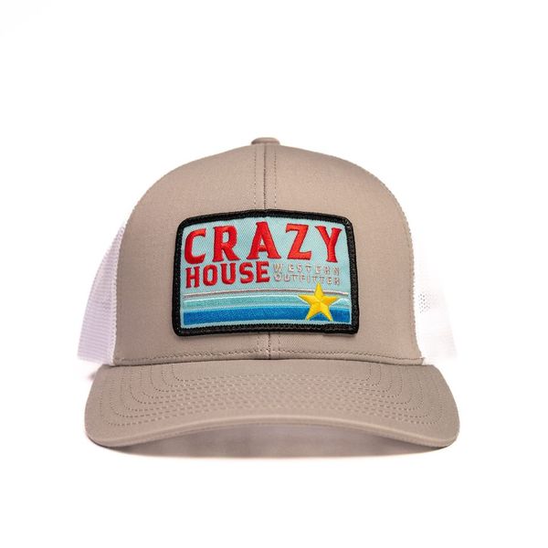 Light Grey Snapback with Crazy House Outfitter Patch - Crazy House Western Wear