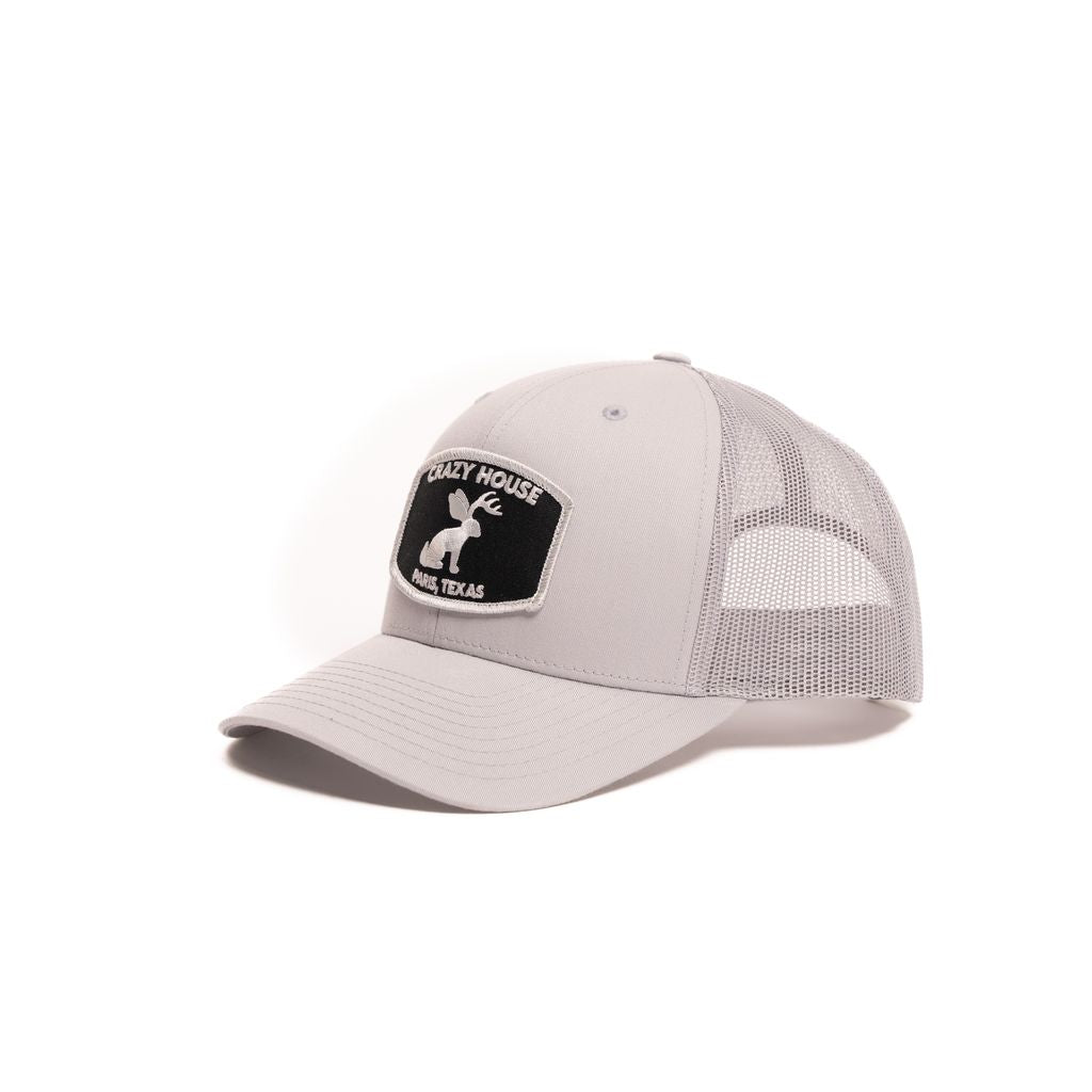 Crazy House Unisex Grey Cap with Jackelope Patch - Crazy House Western Wear