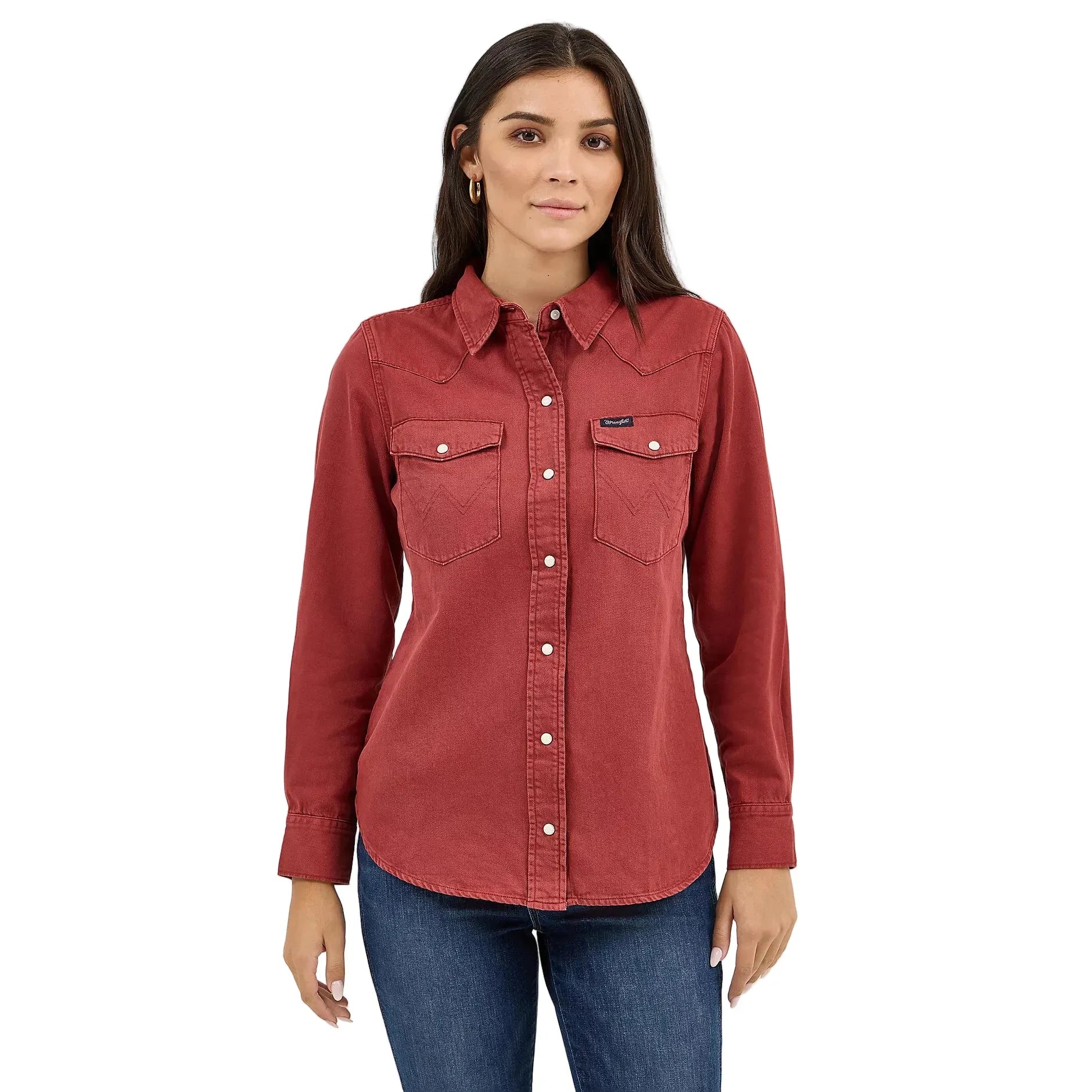 Women's Wrangler Color Wash Slim Western Snap Shirt 112371716