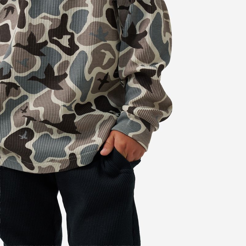 Burlebo Boy's Mallard Mayhem Camo Thermal Hoodie Y-TH-MMAYC