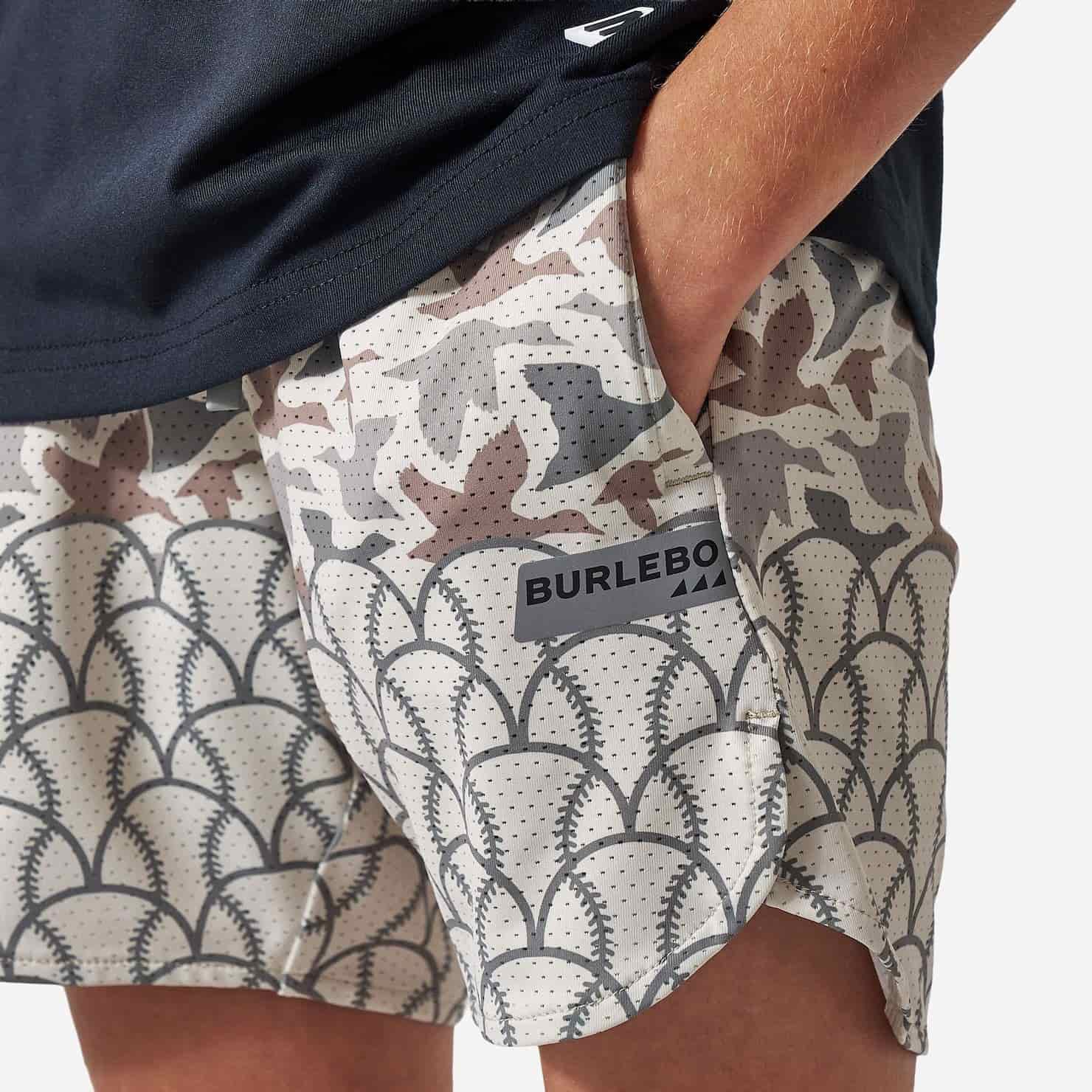 Burlebo Boy's Classic Deer Camo Fowl Ball Mesh Training Short Y-MTS-FOB-CDC
