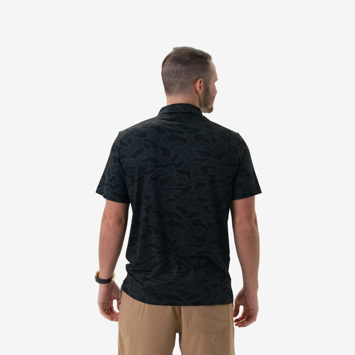 Burlebo Men's Black Camo Performance Polo PP-BLKC