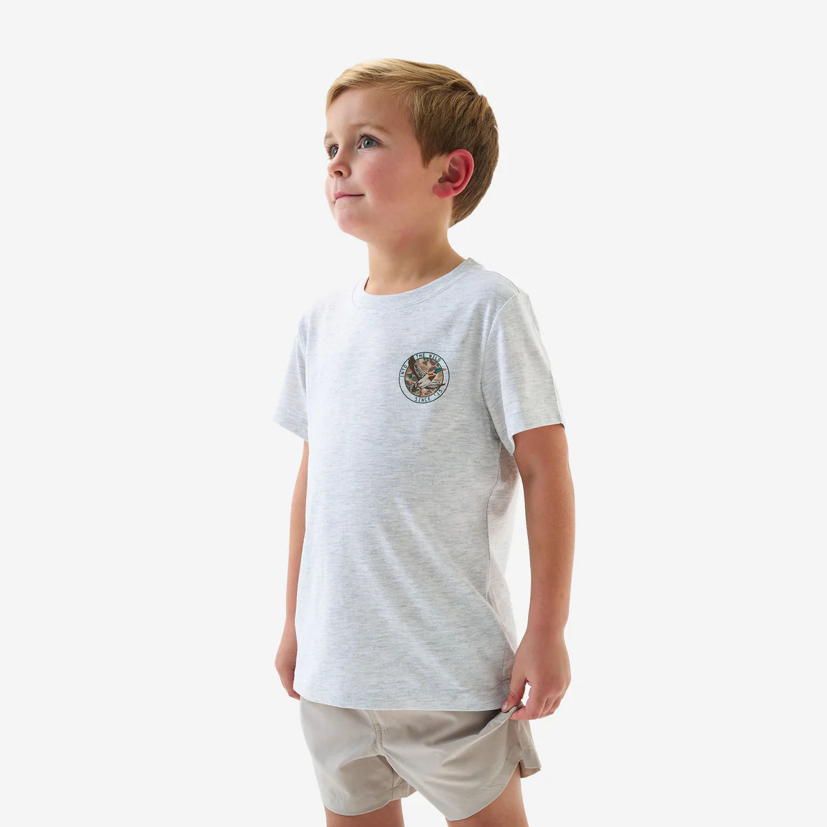 Boy's Burlebo Ash Gray Camo Mallard Duck Short Sleeve T-shirt Y-SST-CMD-AG