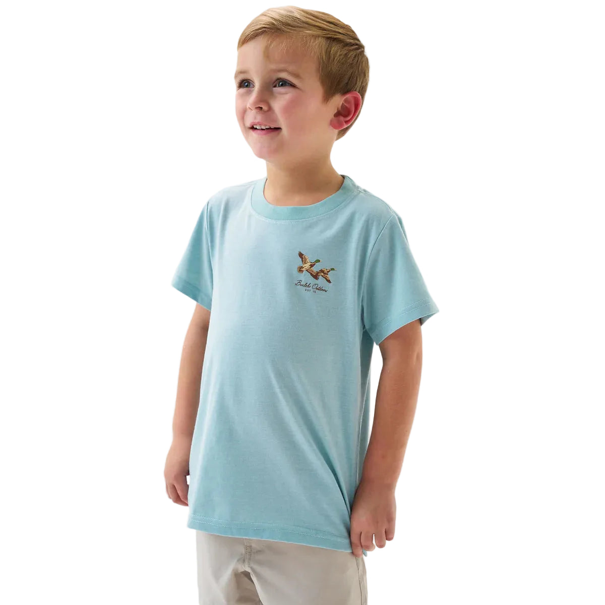 Boy's Burlebo Sky Blue Flying Mallards Short Sleeve T-shirt Y-SST-FM-SB