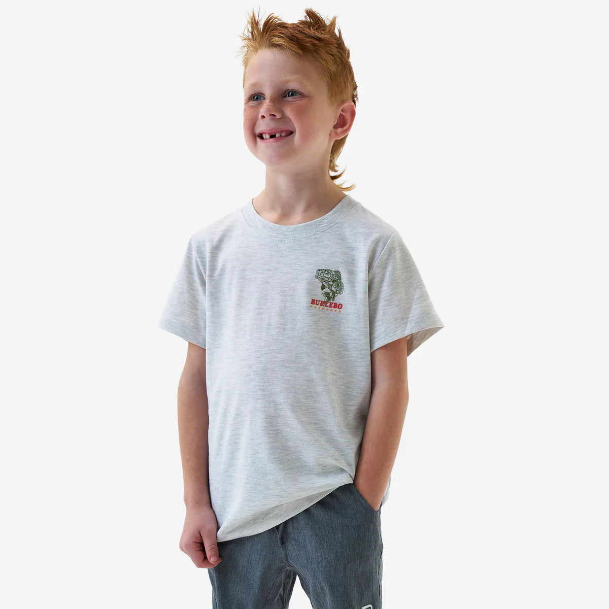 Boy's Burlebo Ash Gray Dish Wild Short Sleeve T-shirt Y-SST-FW-AG