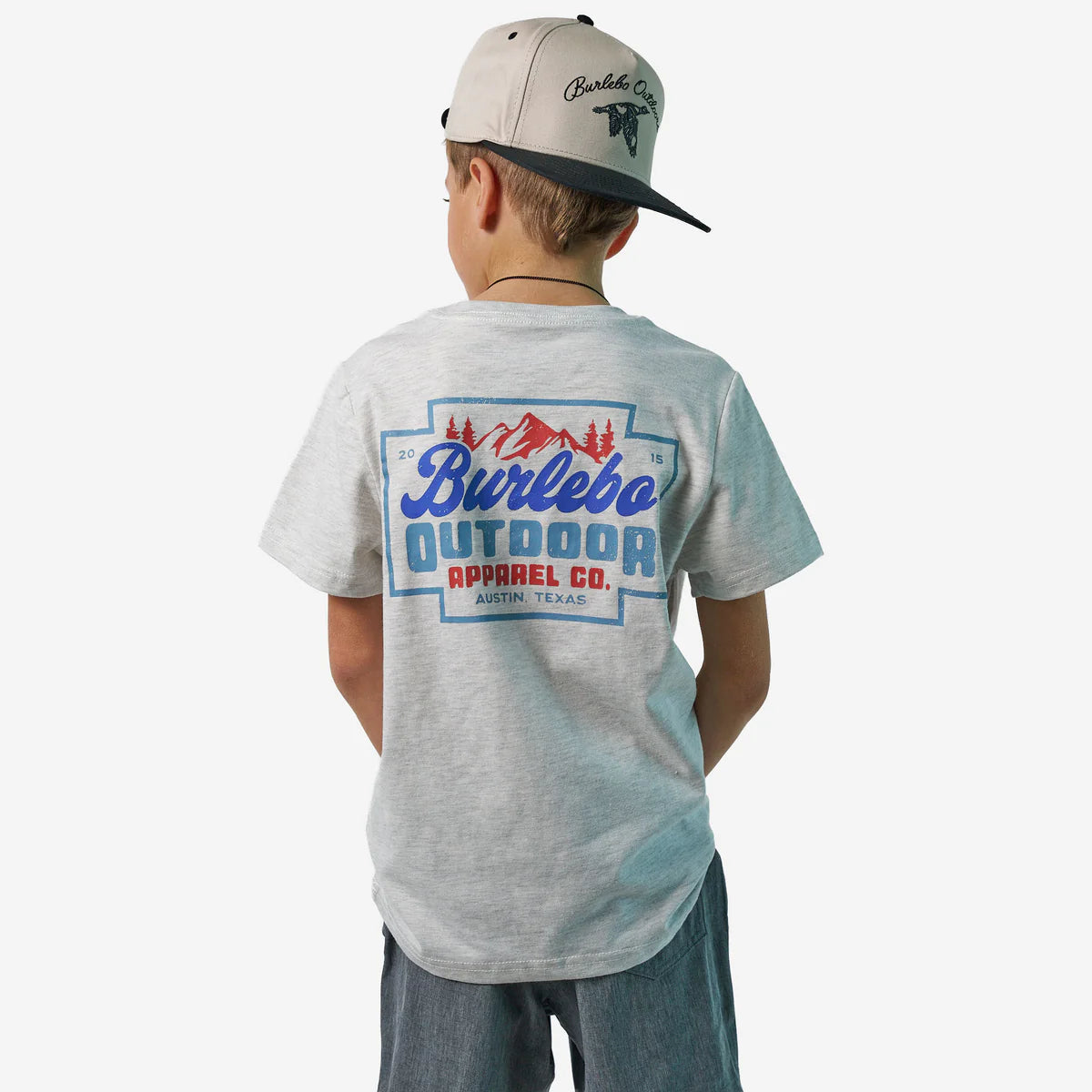 Boy's Burlebo Ash Gray Mountain Range Short Sleeve T-Shirt Y-SST-MRNG-AG