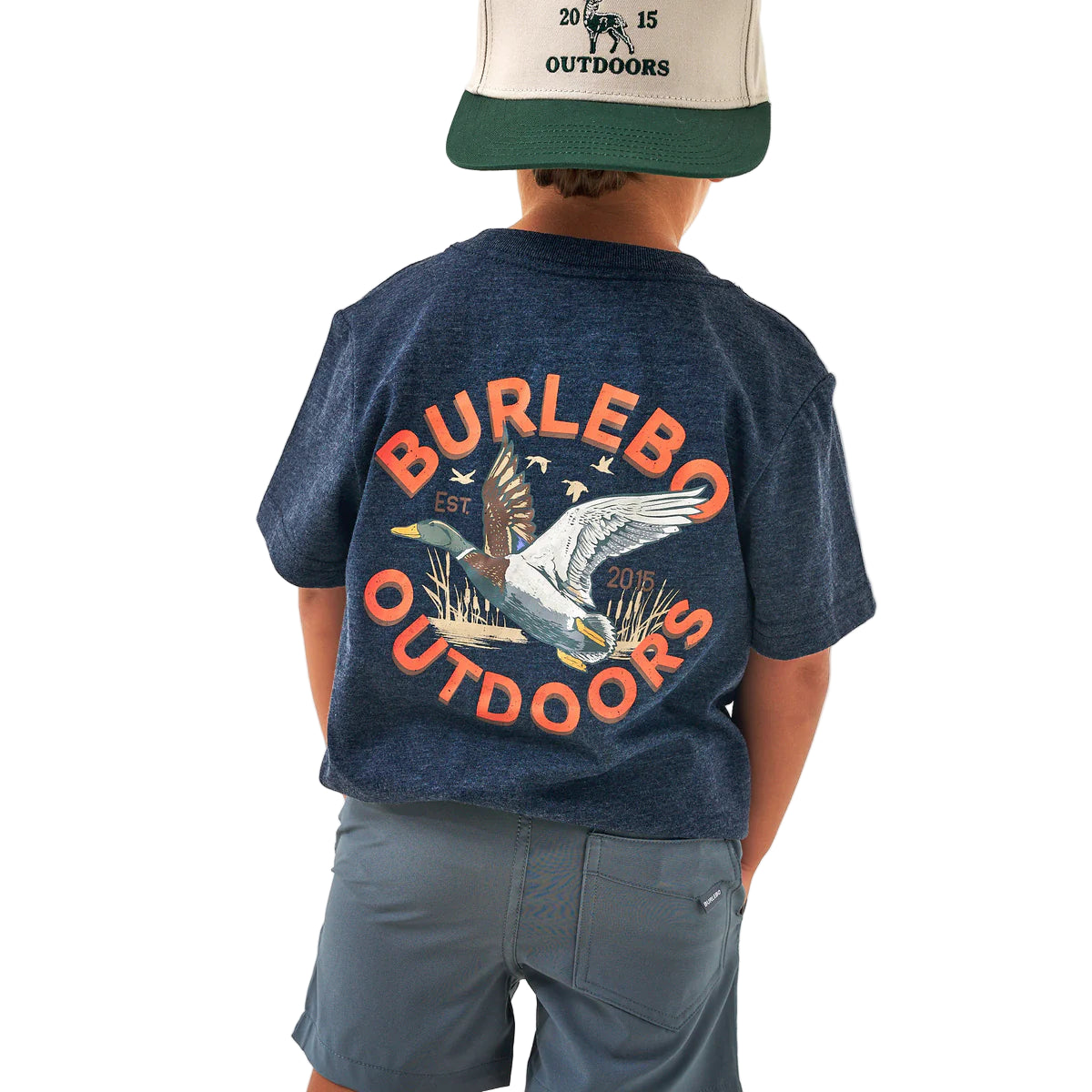 Boy's Youth Short Sleeve Tee Old School Duck Hunt Heather Navy Y-SST-OSDK-HN