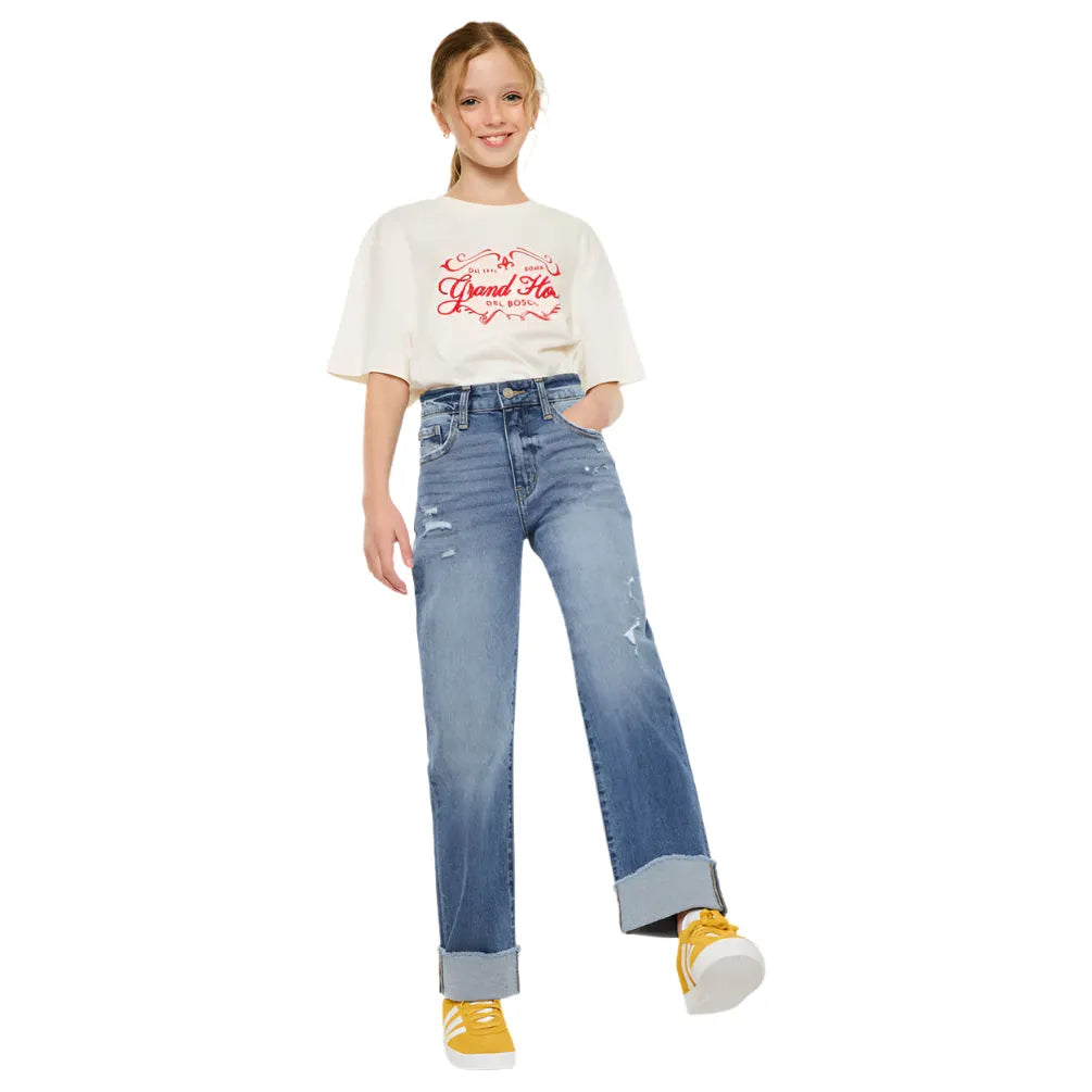 Girl's KanCan Nia High Rise Kids Straight Jeans YC20065M - Crazy House Western Wear