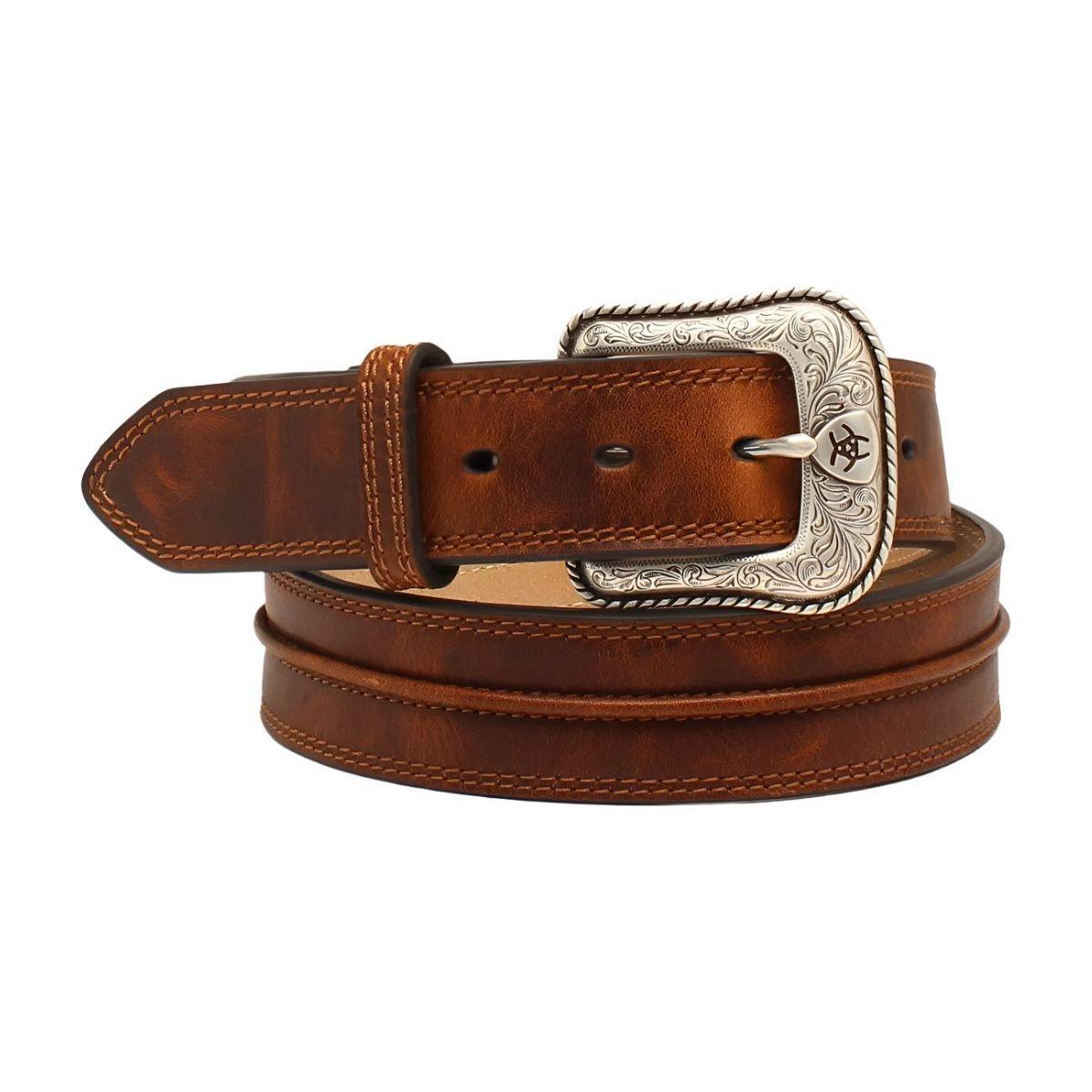 Men's Ariat Rowdy Brown Center Cord Belt A1019444 - Crazy House Western Wear