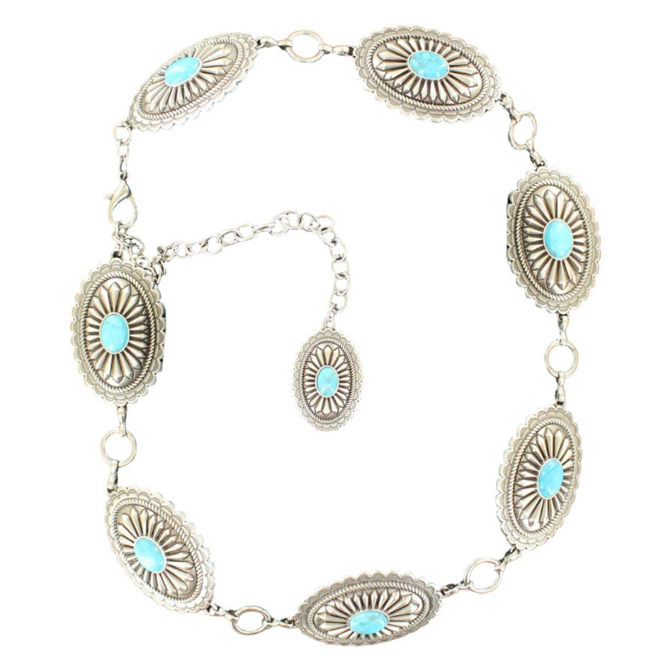 Women's Ariat Chain Link Oval Concho Belt A1515836 - Crazy House Western Wear