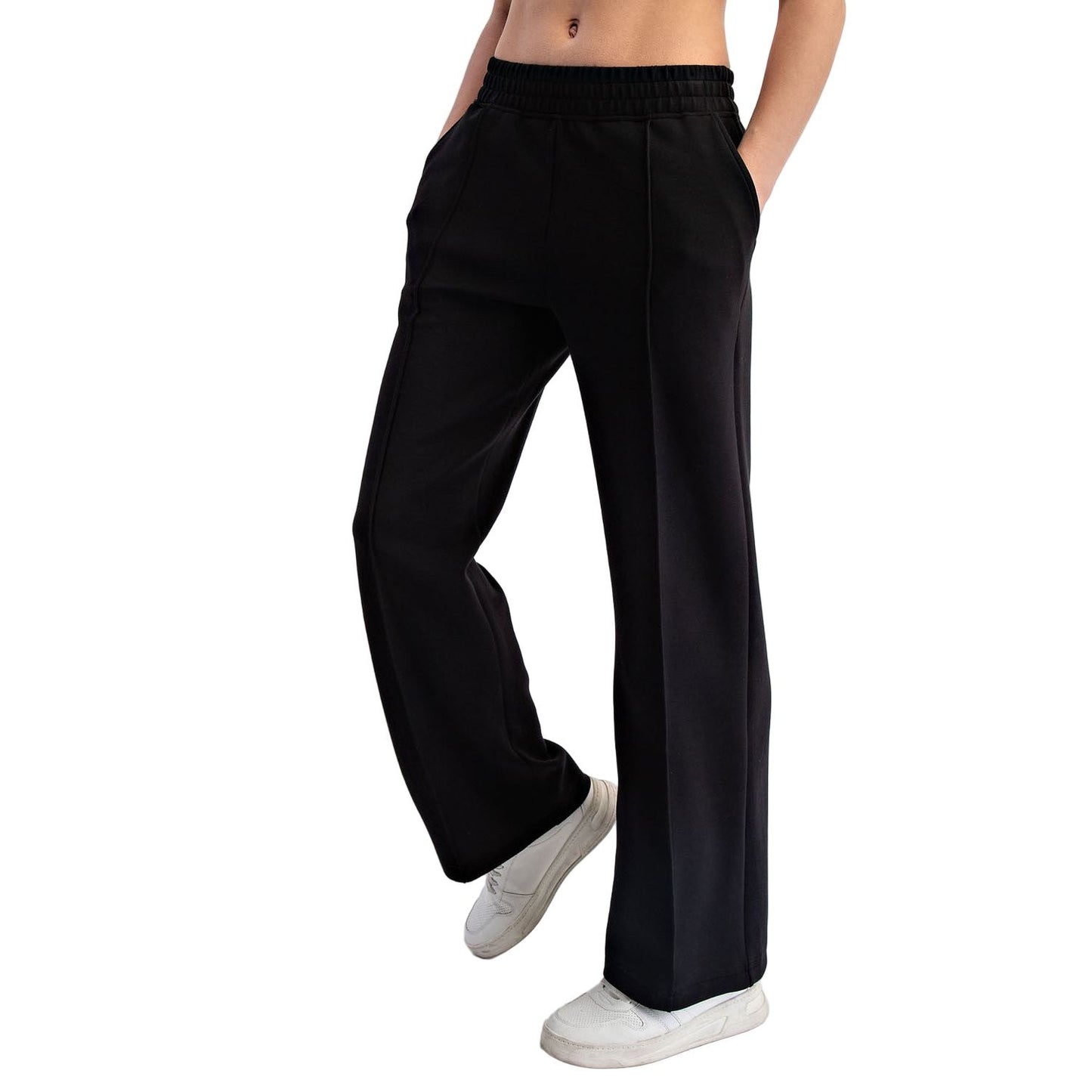 Women's Modal Scuba Pintuck Straight Pants P6408