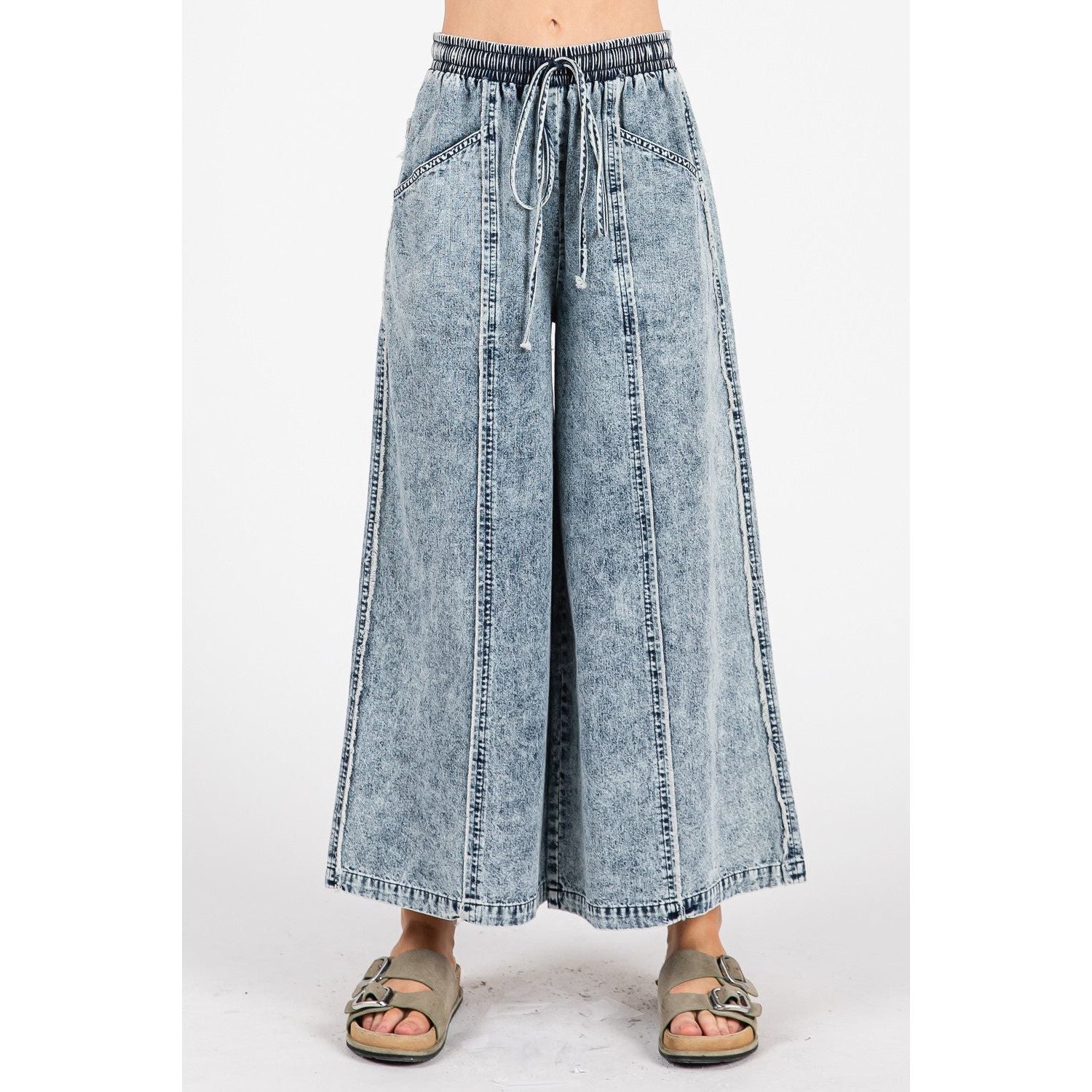 Women's Stonewash Dream Wide Leg Pants SP7867 - Crazy House Western Wear