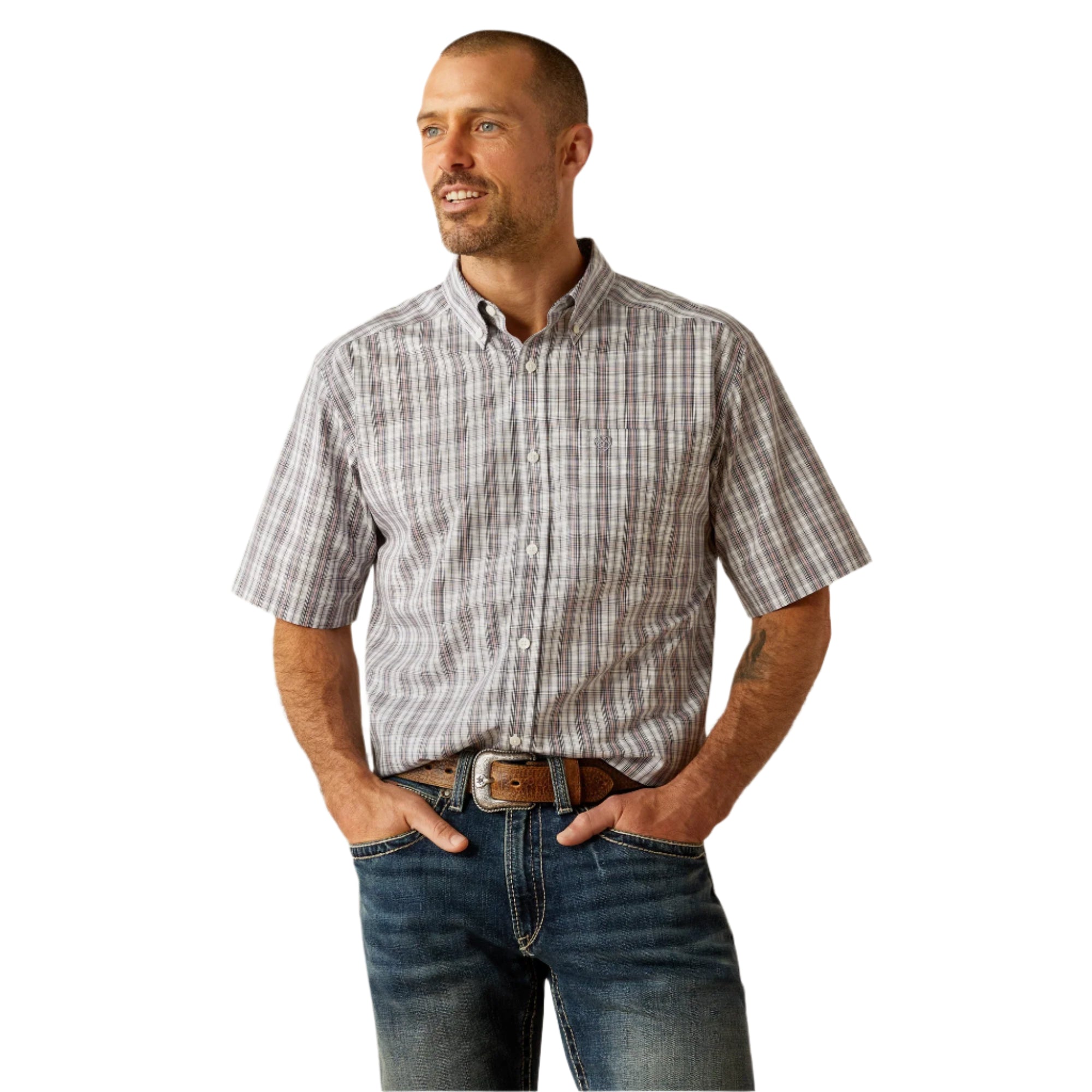 Men's Ariat Wrinkle Free Onyx Classic Fit Button Down Shirt 10054814 - Crazy House Western Wear