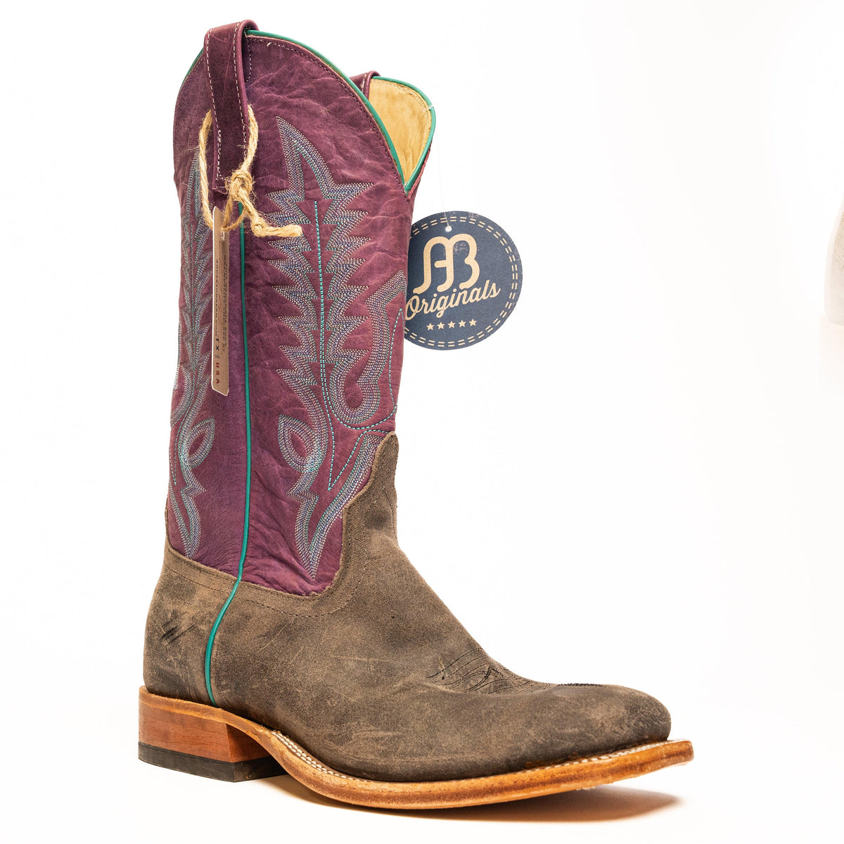Anderson Bean After Dark Waxy Kudu with 13" Velvet Buffamon Top - Crazy House Western Wear