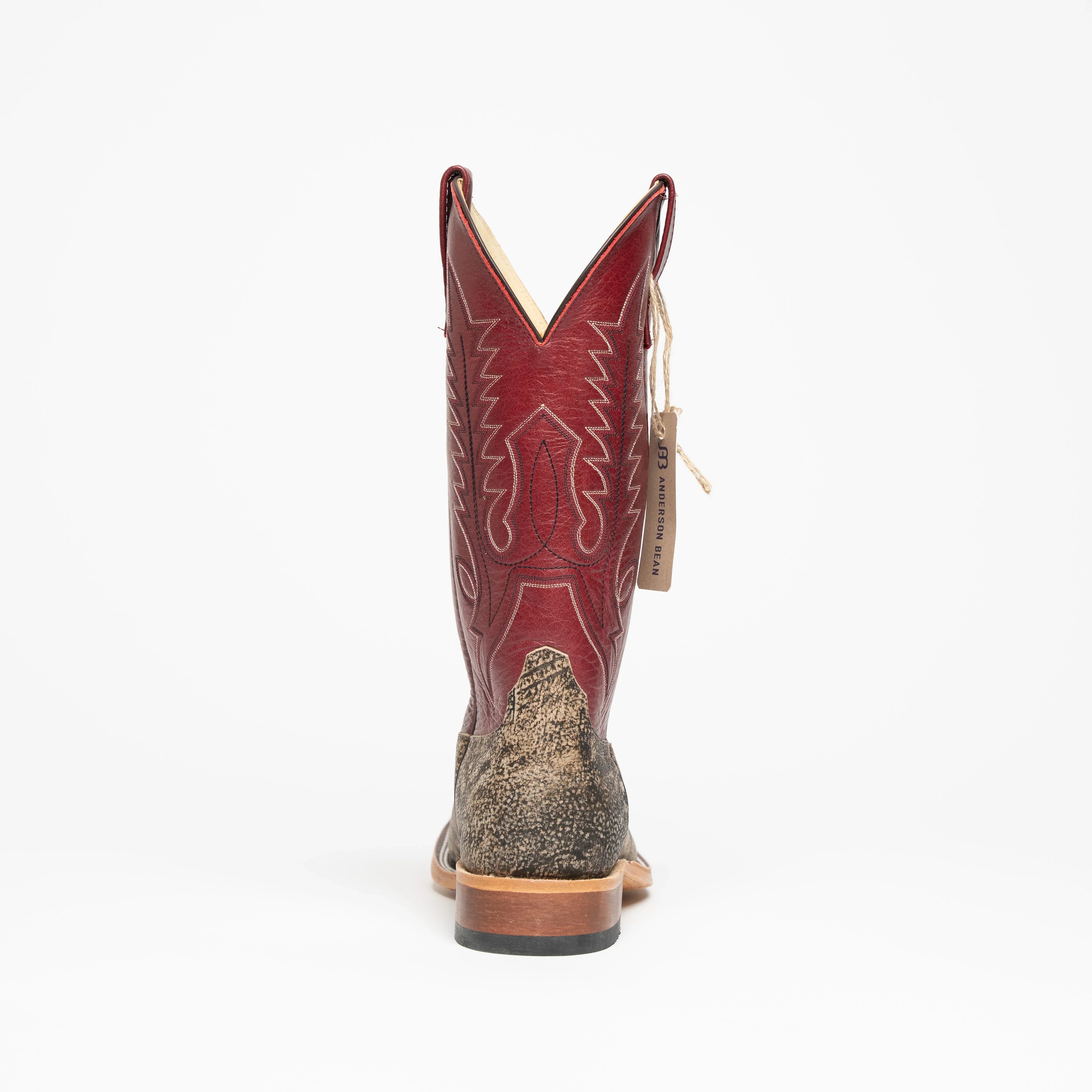 Anderson Bean Antique Giraffe with 13" Deep Red Milan Top - Crazy House Western Wear