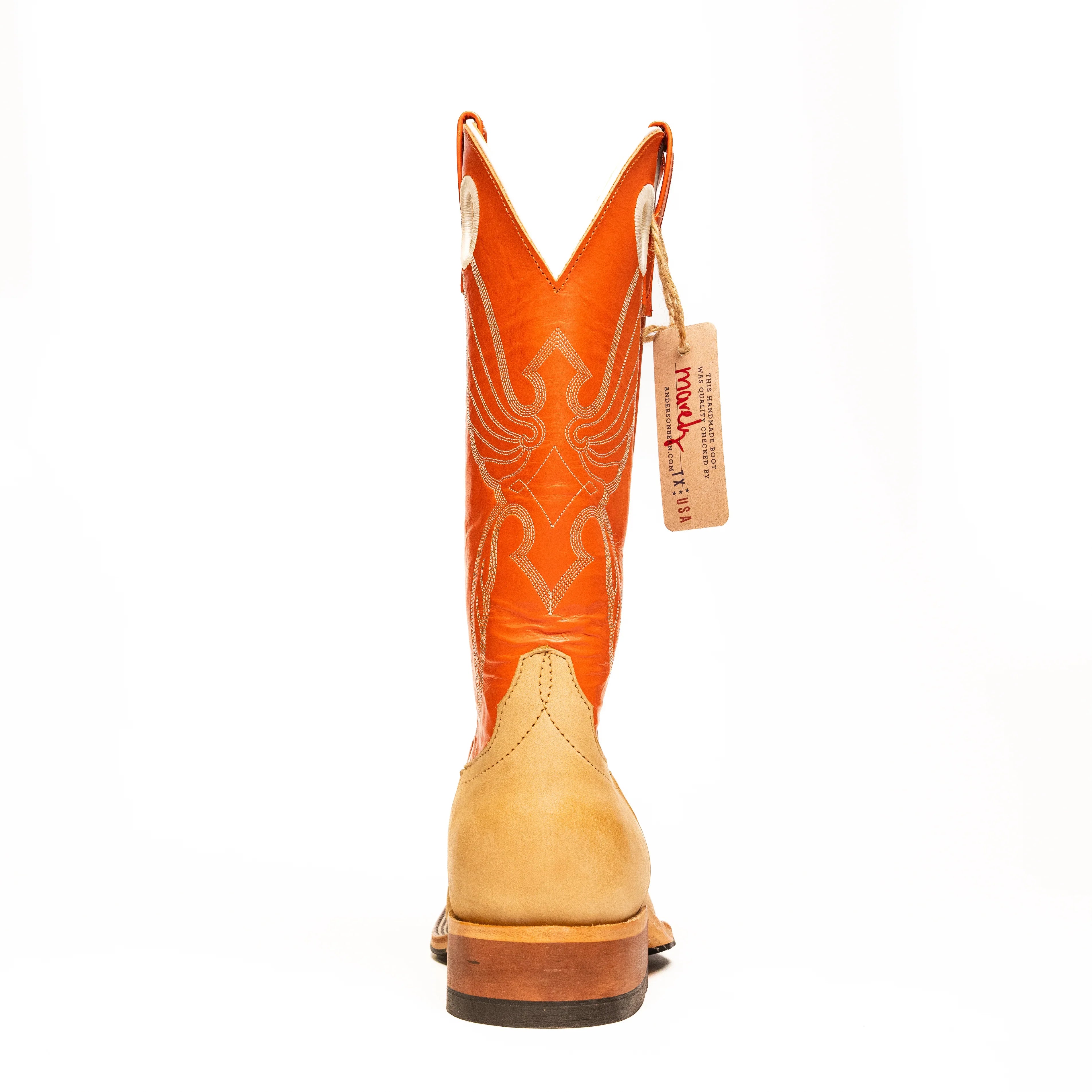 Anderson Bean Burnished Crazy Horse with 13" Tangerine Tops - Crazy House Western Wear