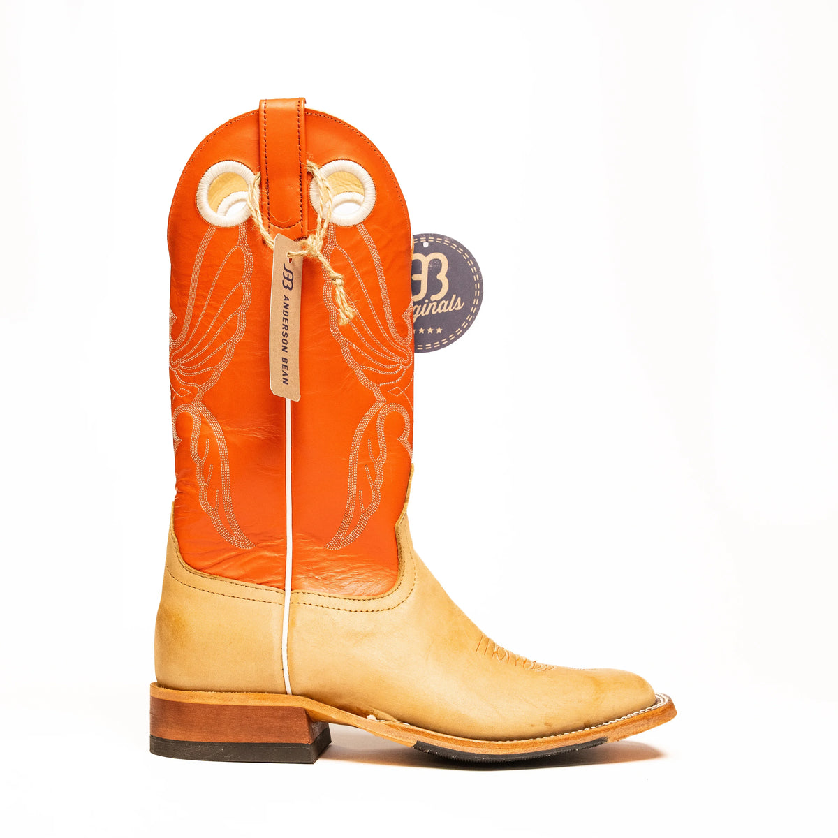 Anderson Bean Burnished Crazy Horse with 13" Tangerine Tops - Crazy House Western Wear