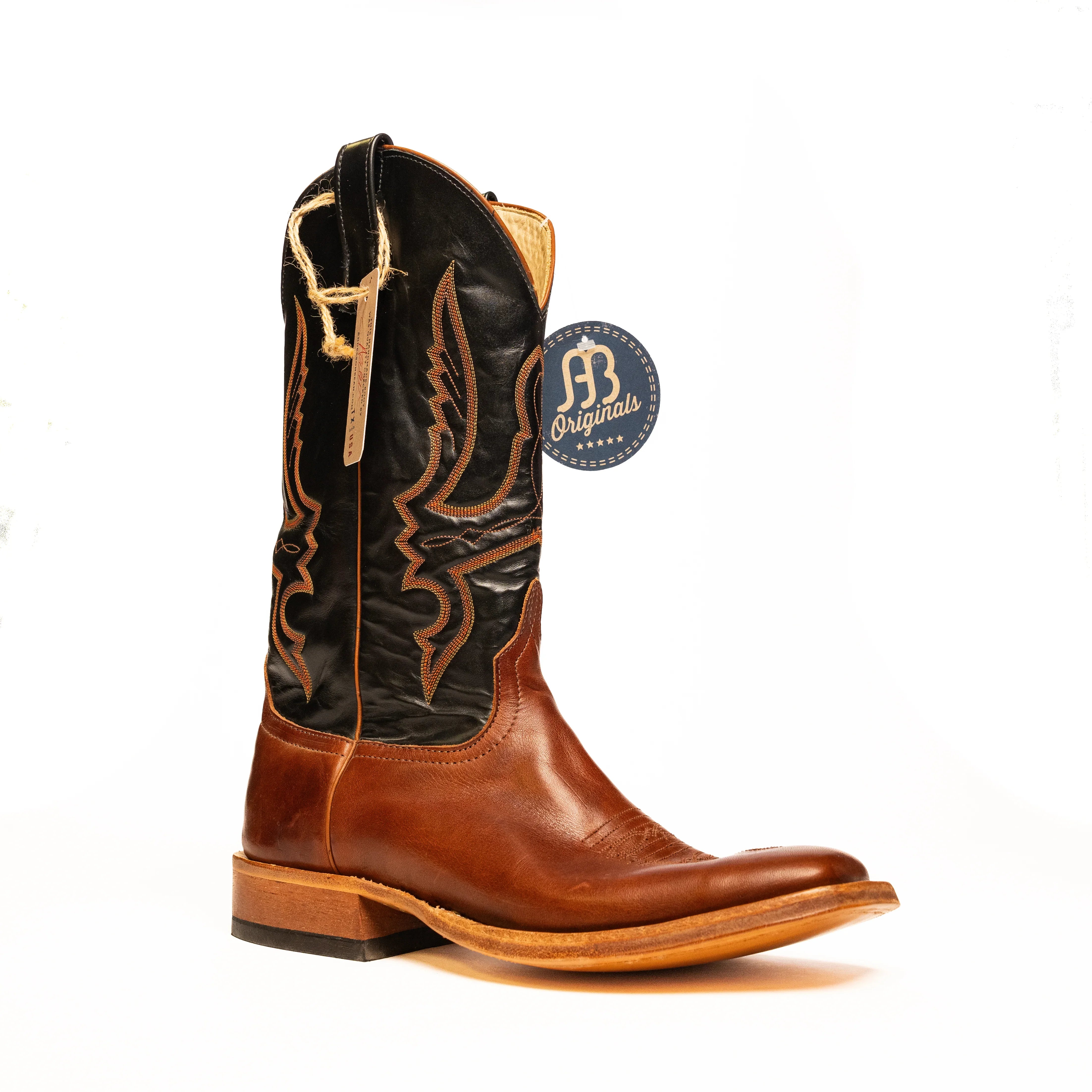 Anderson Bean Chestnut Polished with 13" Black Glove Top - Crazy House Western Wear
