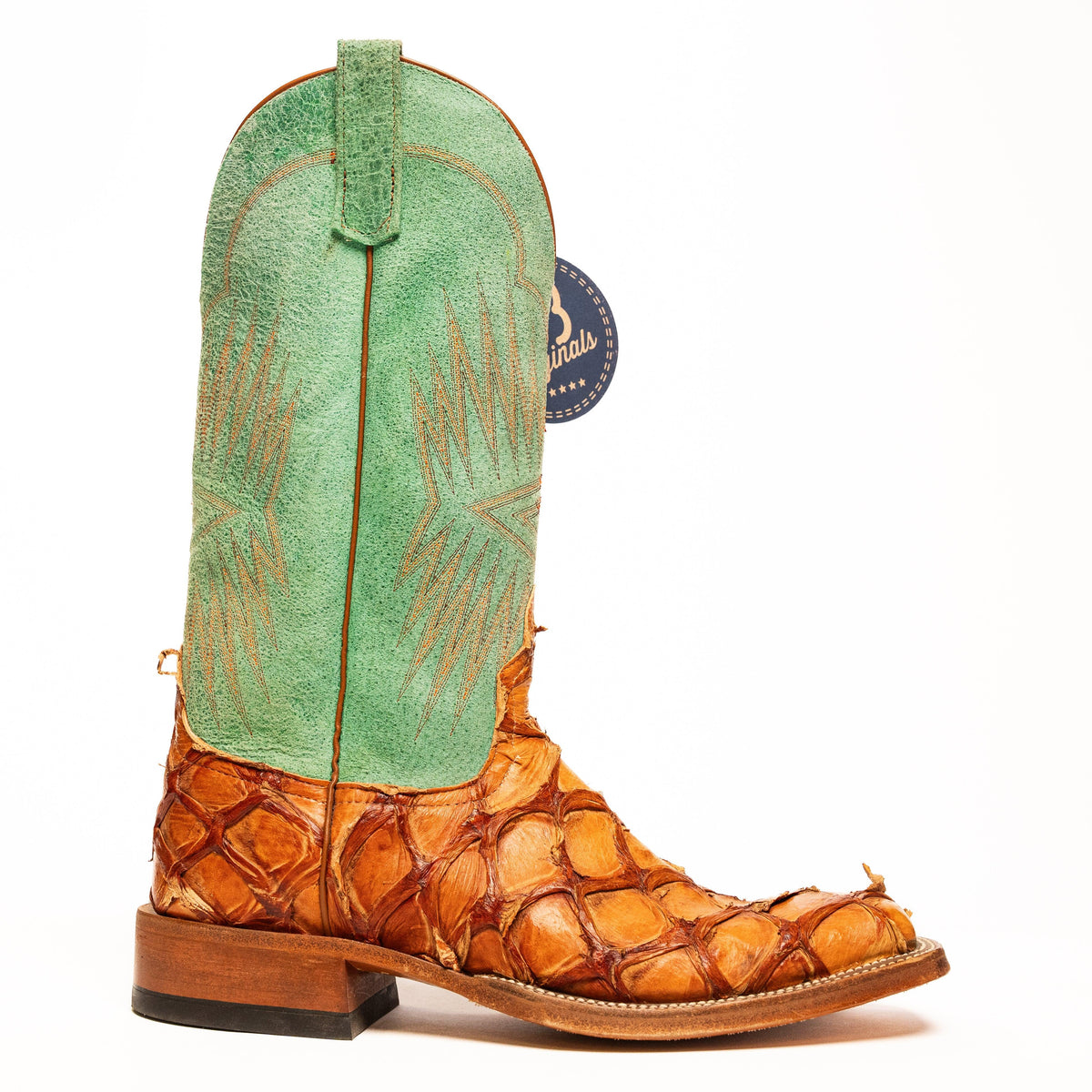 Anderson Bean Cognac Big Bass with 13" Lime Top - Crazy House Western Wear