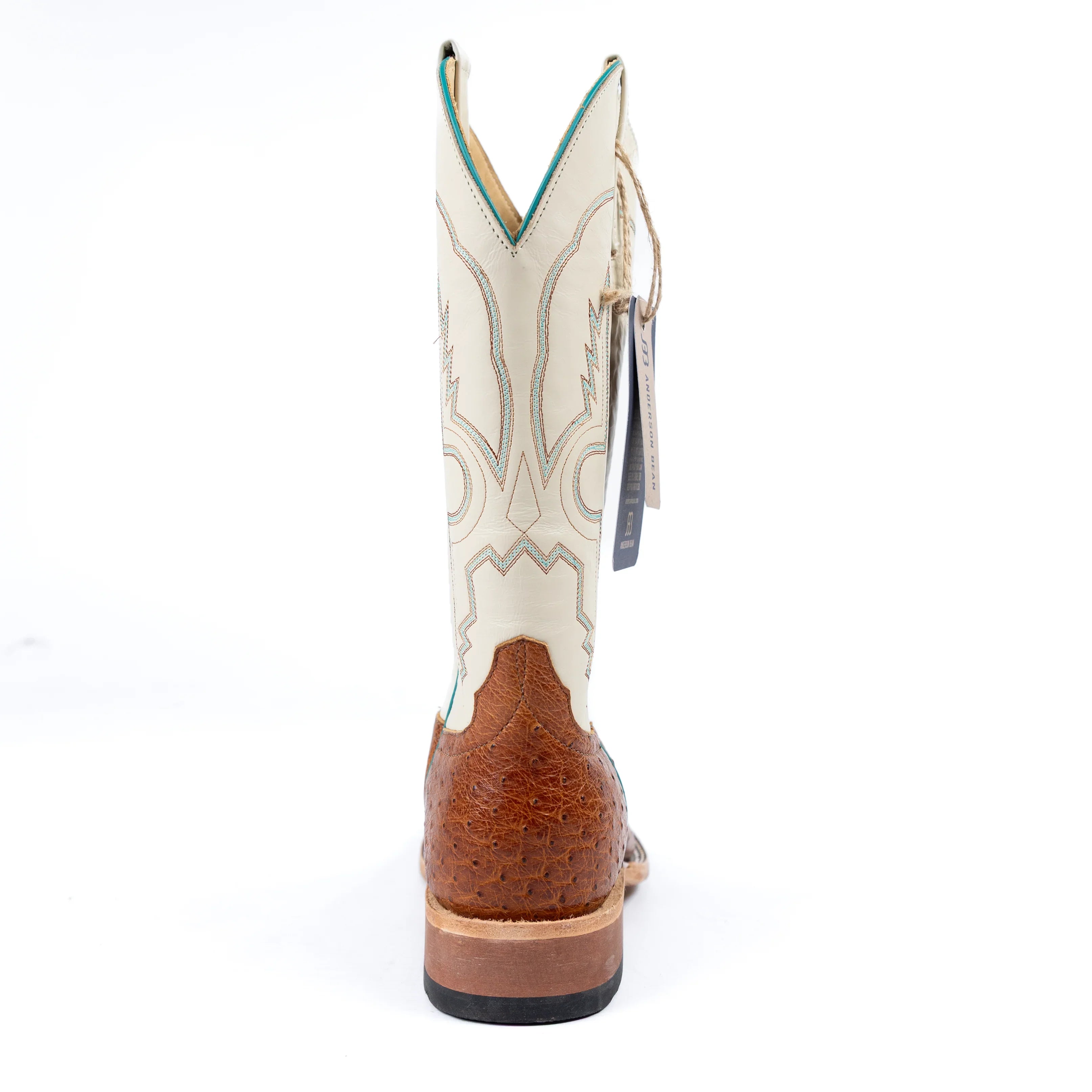 Anderson Bean Cognac Full Quill Ostrich with 13" Bone Glove Top