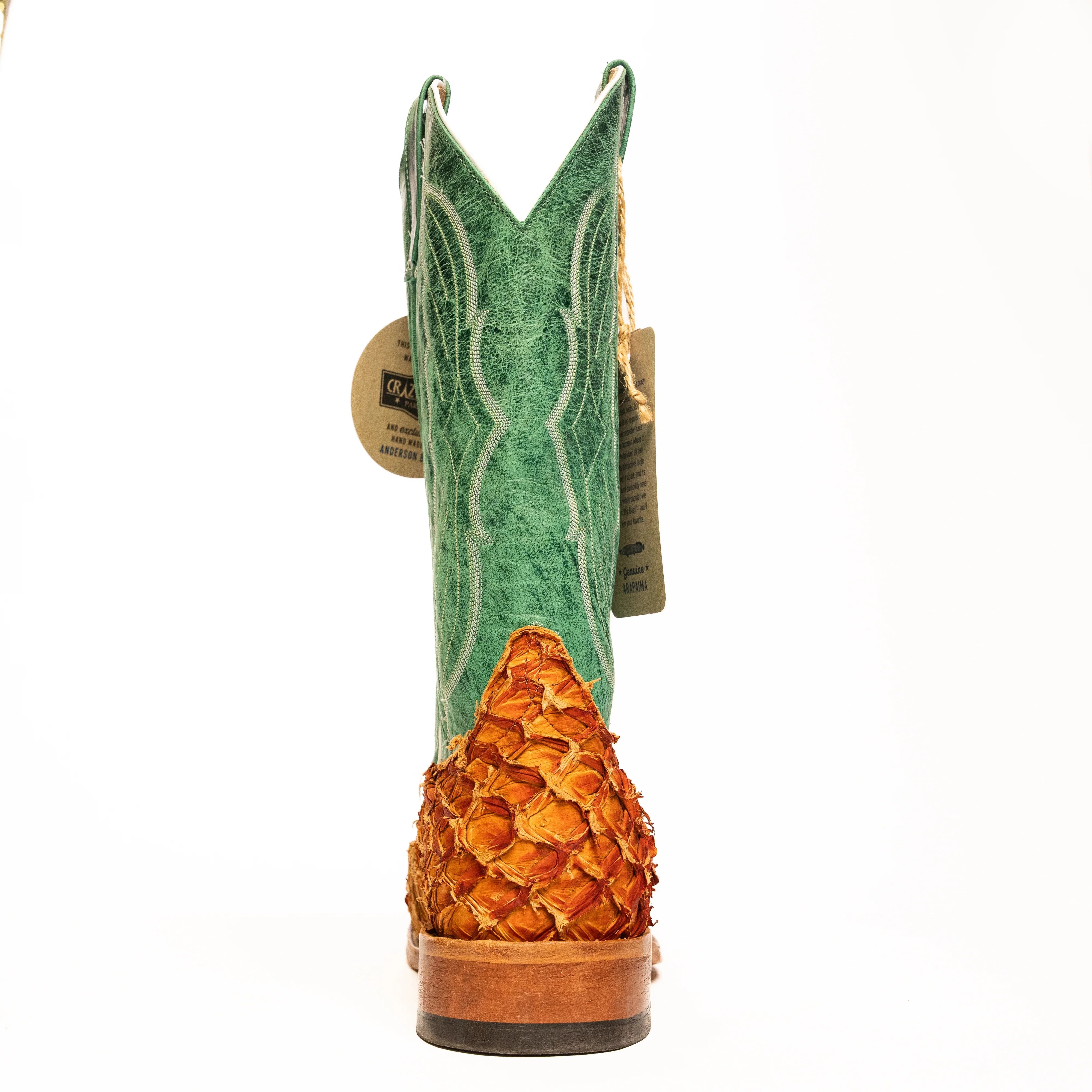 Anderson Bean Cognac Matte Big Bass with 13" Jade Mad Dog Top - Crazy House Western Wear