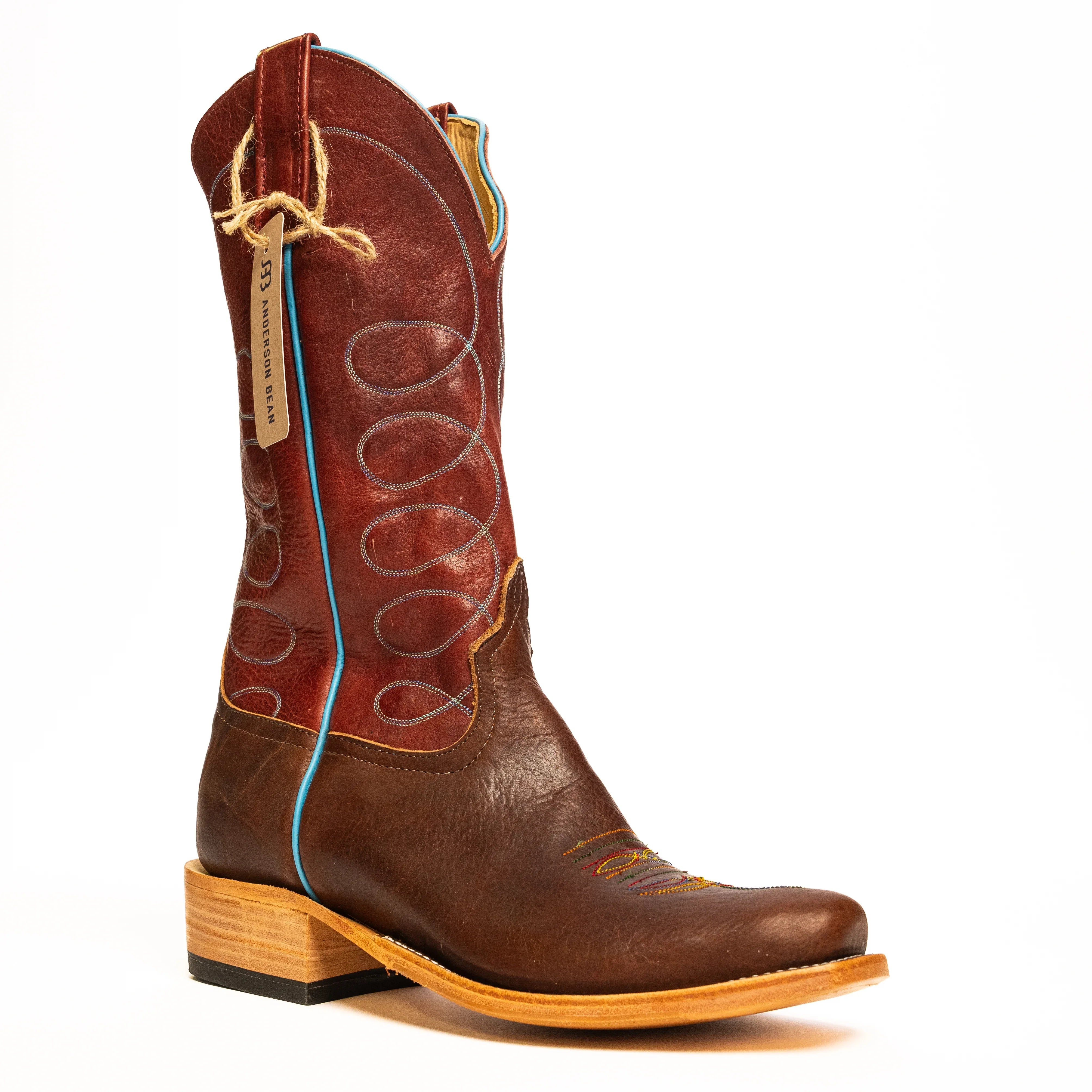 Anderson Bean Cordovan Bison with 13" Navajo Tops - Crazy House Western Wear