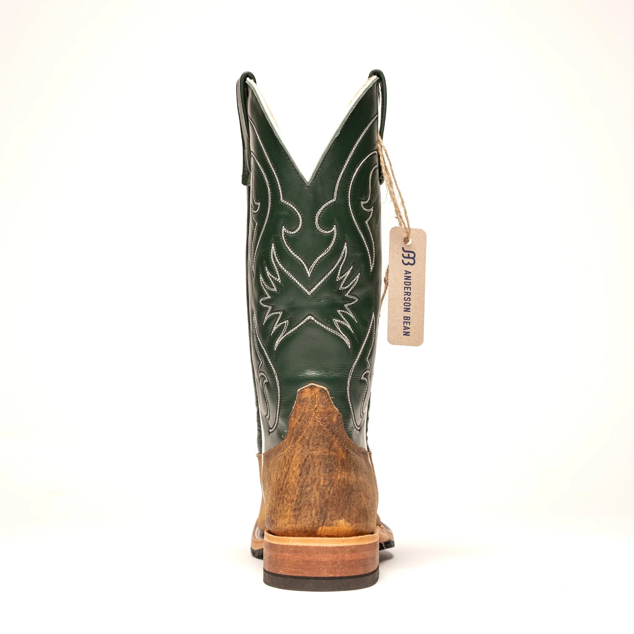 Anderson Bean Distressed Bison with 13" Green Glove Top - Crazy House Western Wear