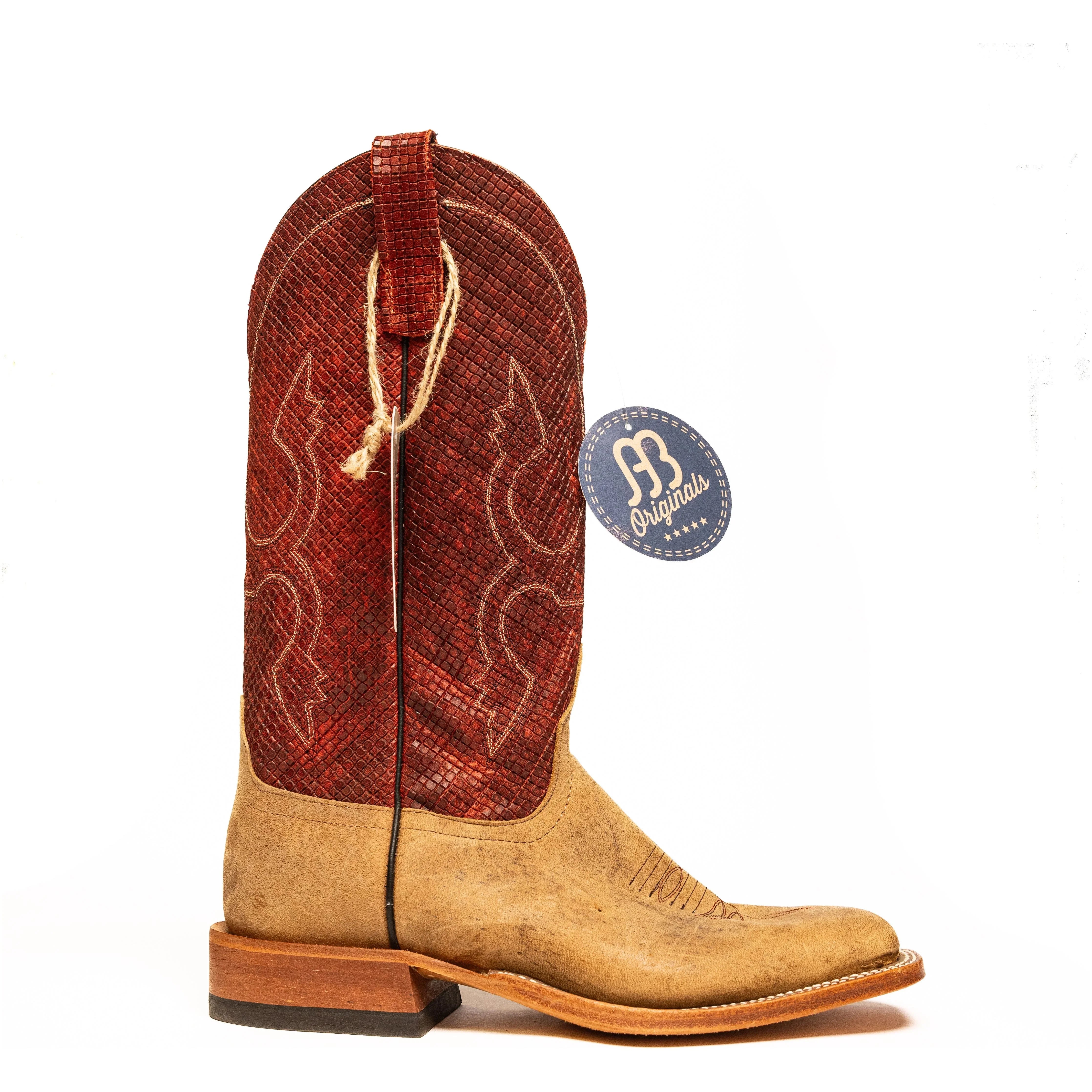 Anderson Bean Elk with 13" Red Chex Top - Crazy House Western Wear