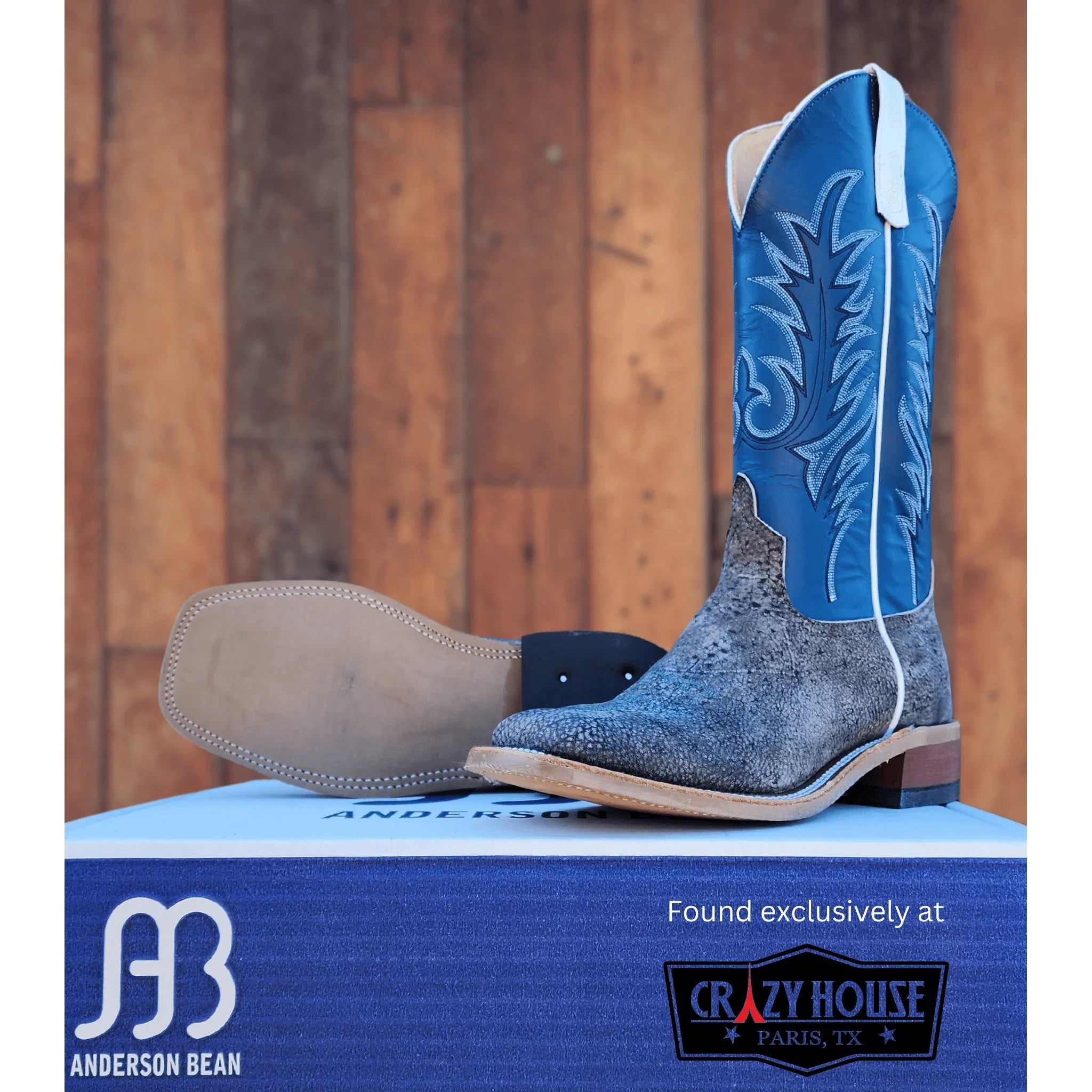 Anderson Bean Grey Safari Giraffe with 13" Blue Top - Crazy House Western Wear
