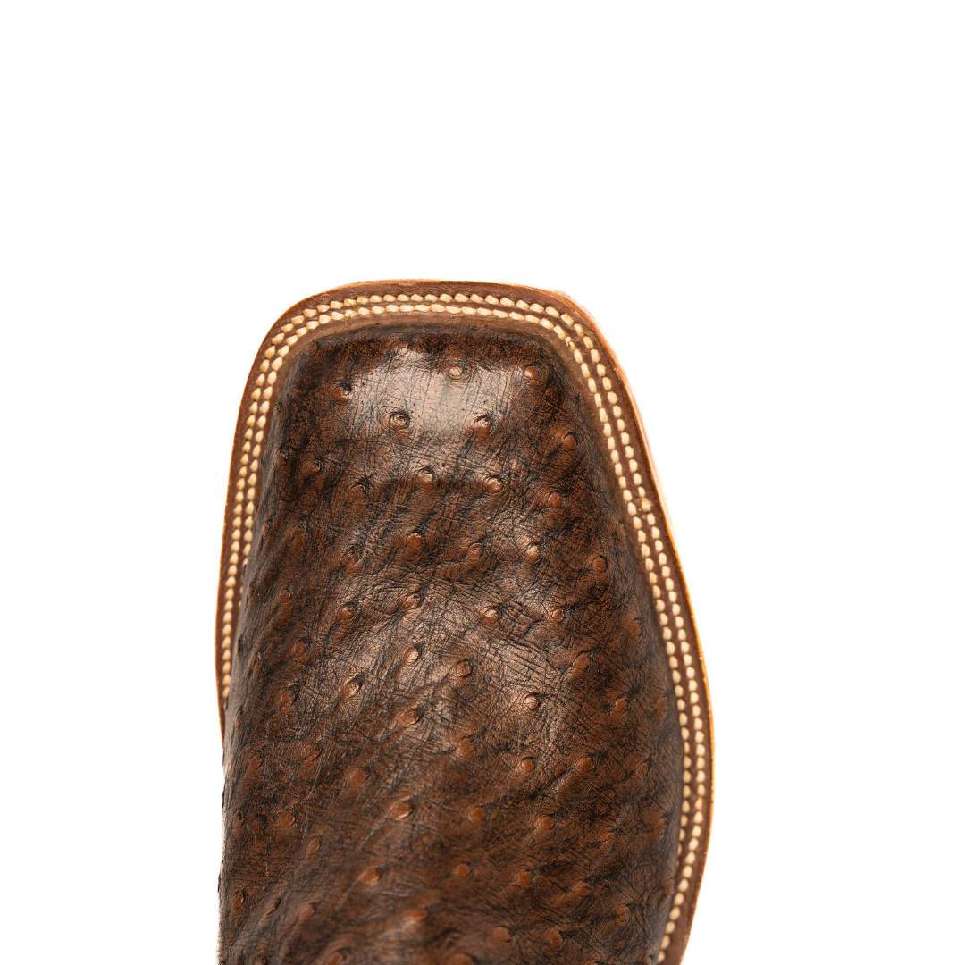 Anderson Bean Kango Tobacco Full Quill Ostrich with 13" Black Glove Top - Crazy House Western Wear