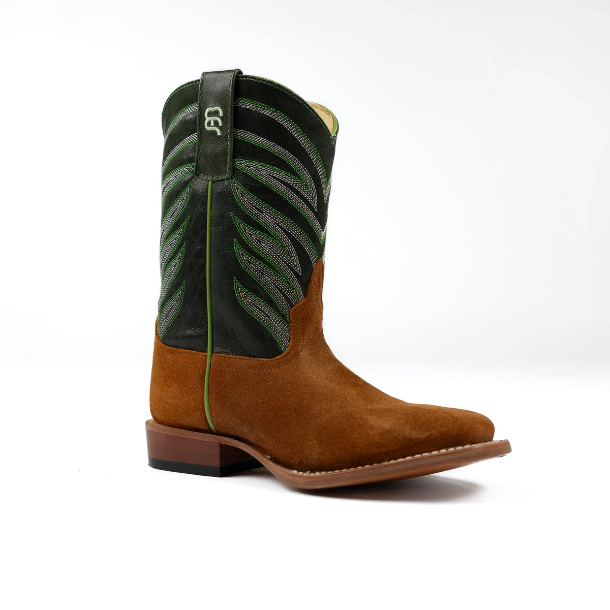 Anderson Bean Kids Tan Suede with Emerald Explosion Top ABK3012