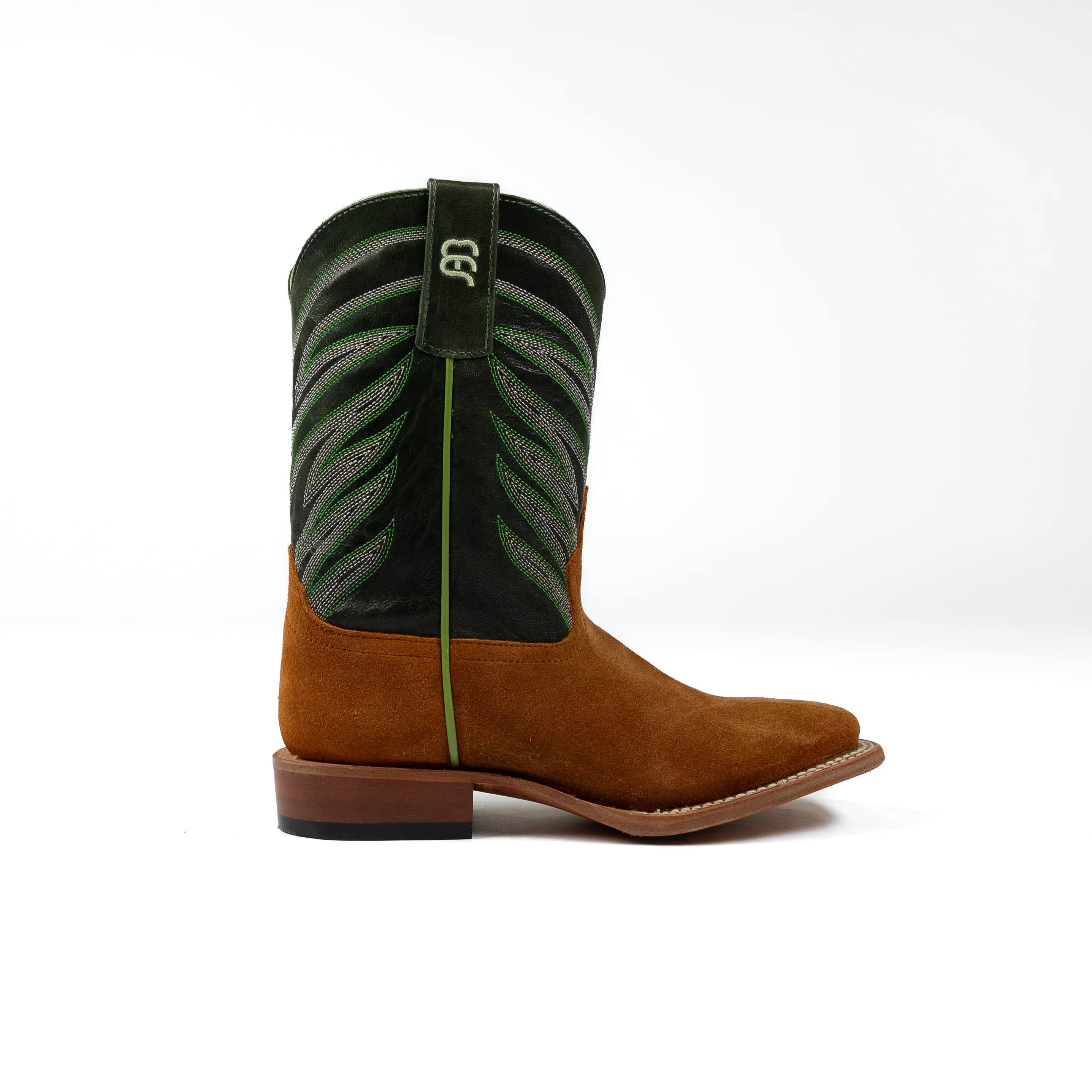 Anderson Bean Kids Tan Suede with Emerald Explosion Top ABK3012