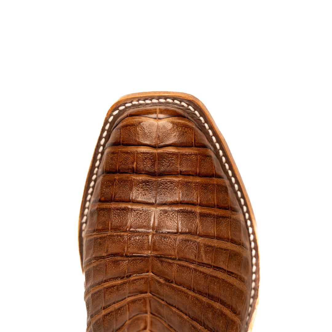 Anderson Bean Post Oak Caiman Belly with 13" Tan Goat Top - Crazy House Western Wear