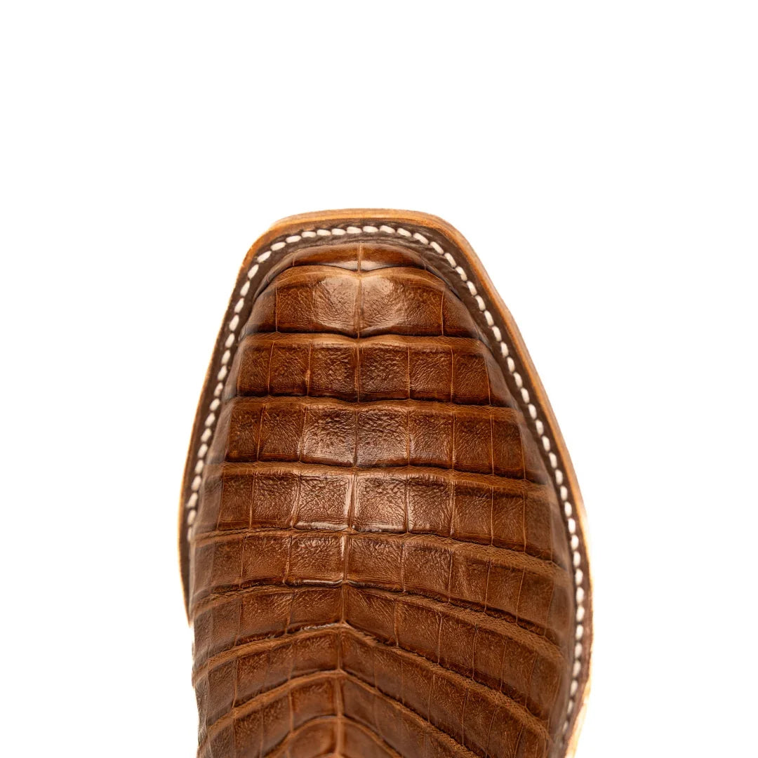 Anderson Bean Post Oak Caiman Belly with 13" Tan Goat Top - Crazy House Western Wear