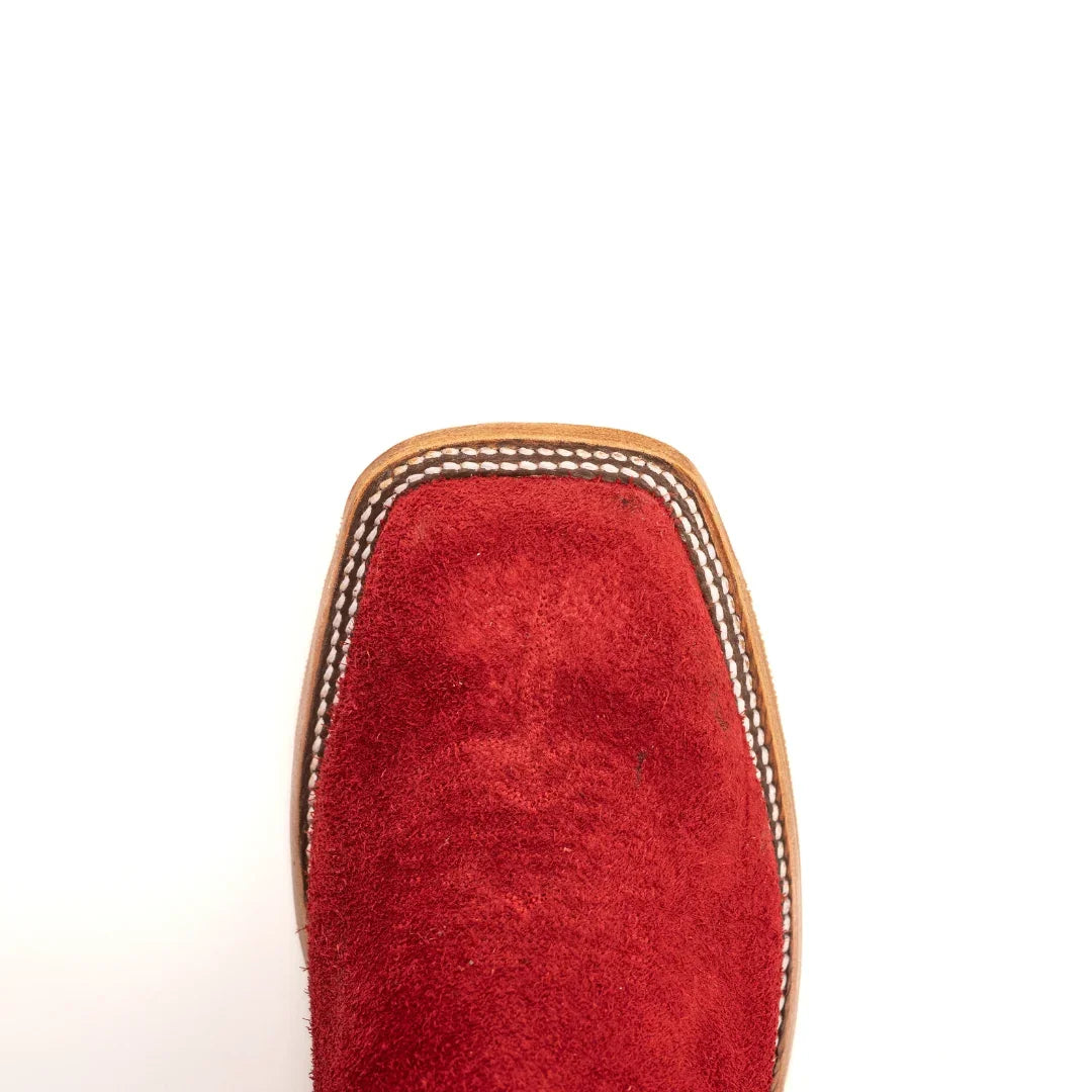 Anderson Bean Red Berry Roughout with 13" Deercow Sea Salt Tops - Crazy House Western Wear