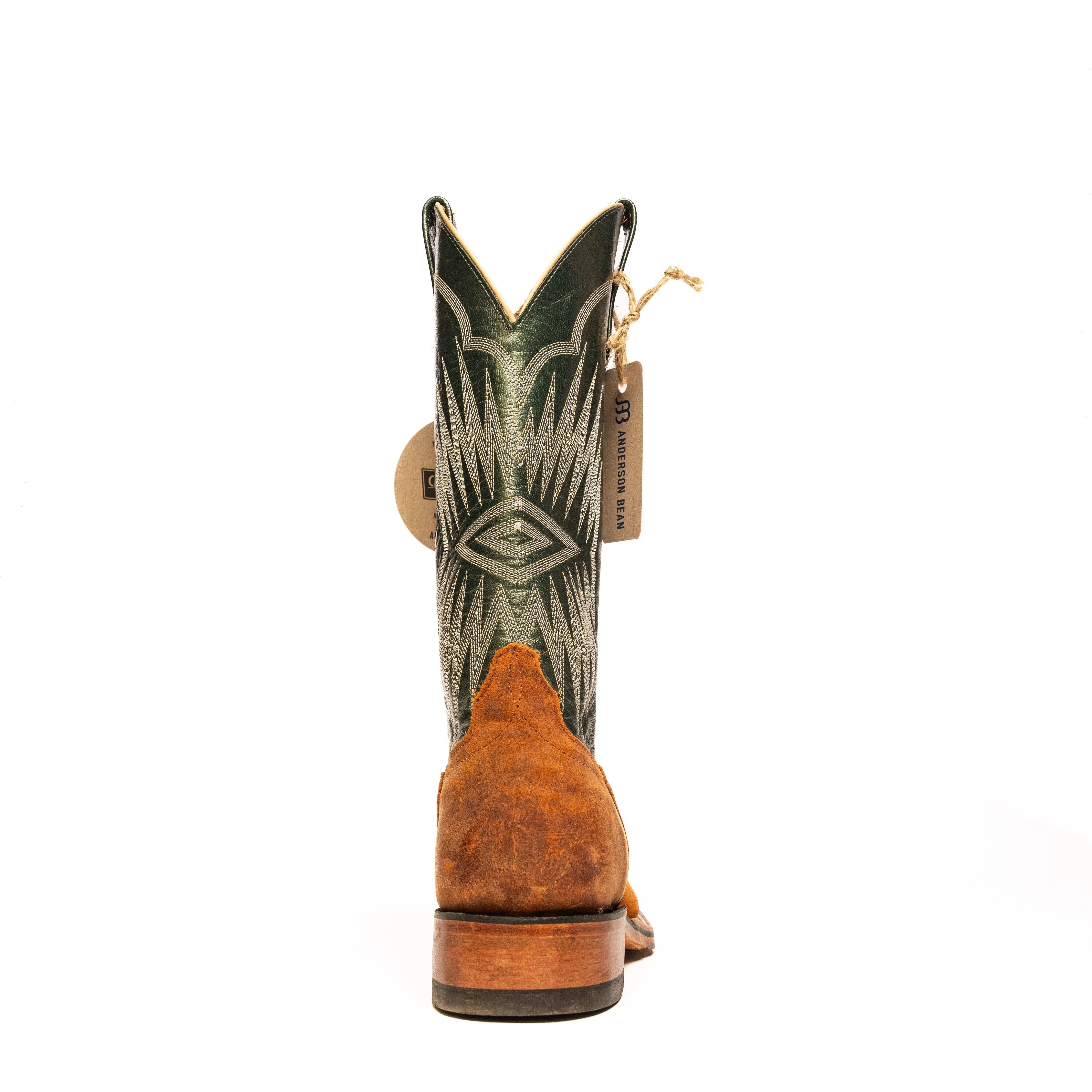 Anderson Bean Rosewood Kudu with 13" Green Velvet Luster Top - Crazy House Western Wear