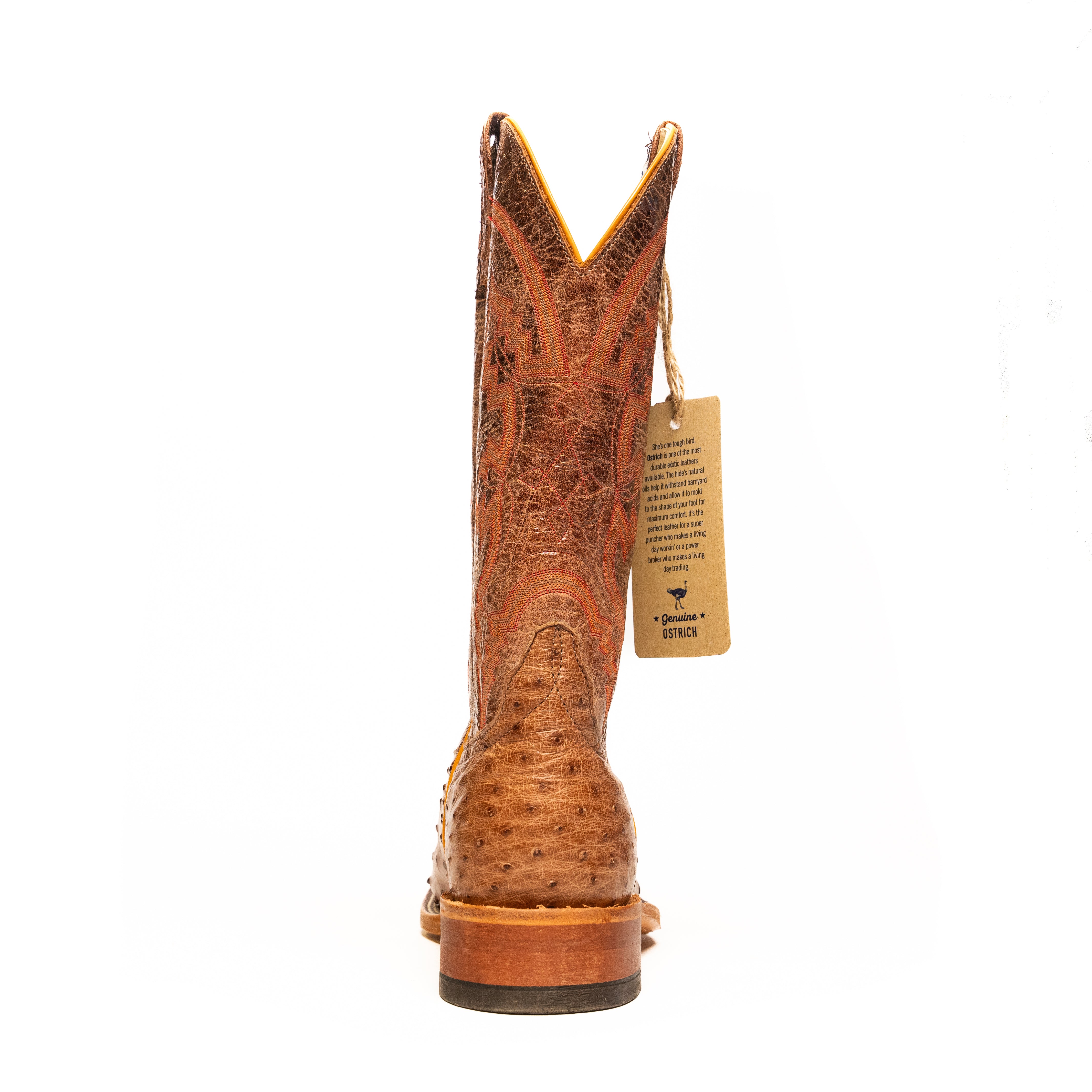 Anderson Bean Rust Brown Full Quill Ostrich with 13" Chocolate Volcano Top S1099 - Crazy House Western Wear