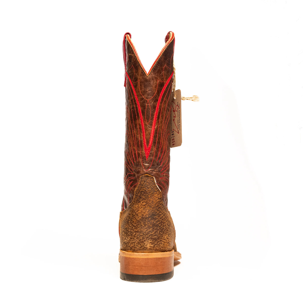 Anderson Bean Tag Boar with 13" Red Stitch Top S3010 - Crazy House Western Wear