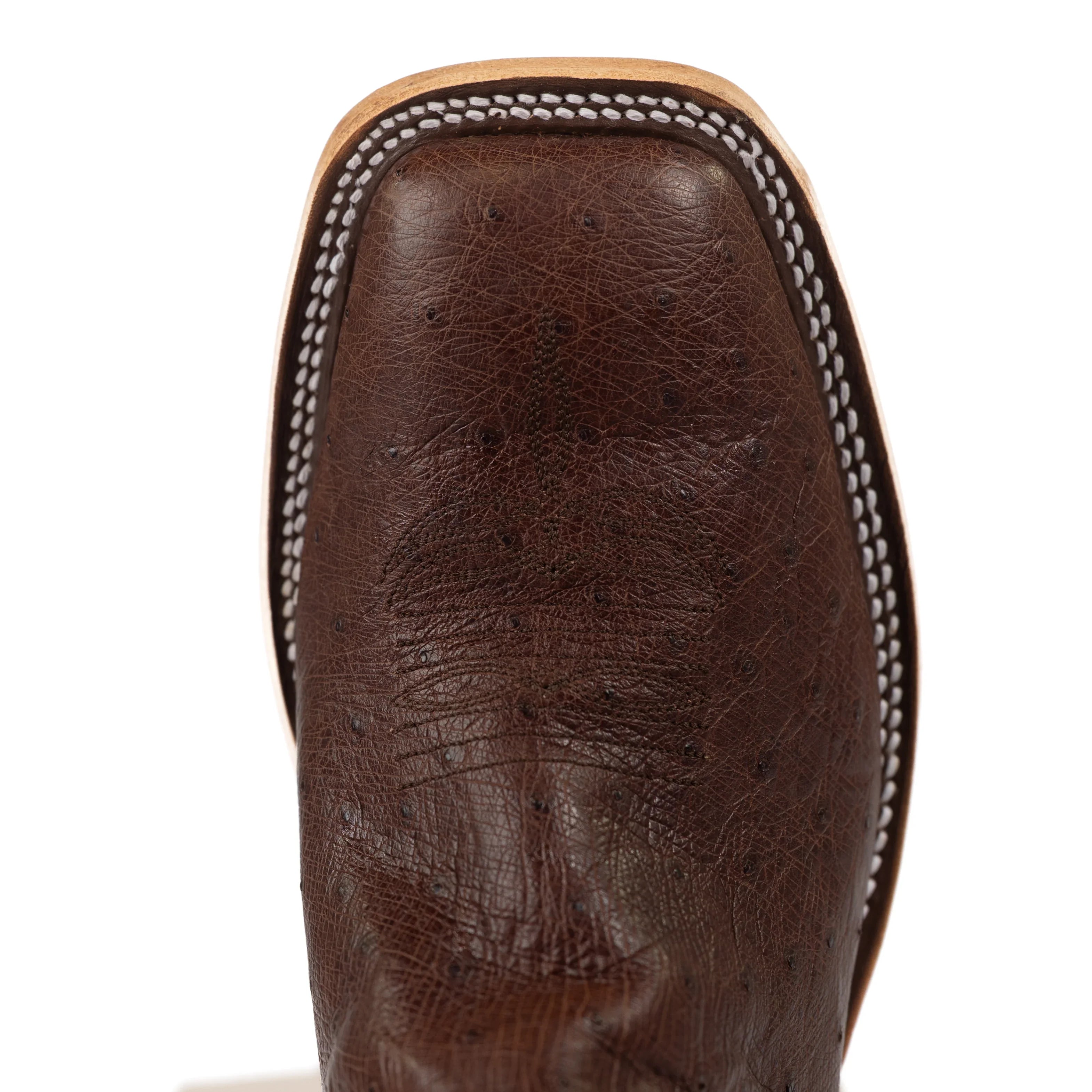 Anderson Bean Tobacco Smooth Quill Ostrich Square Toe Boots
