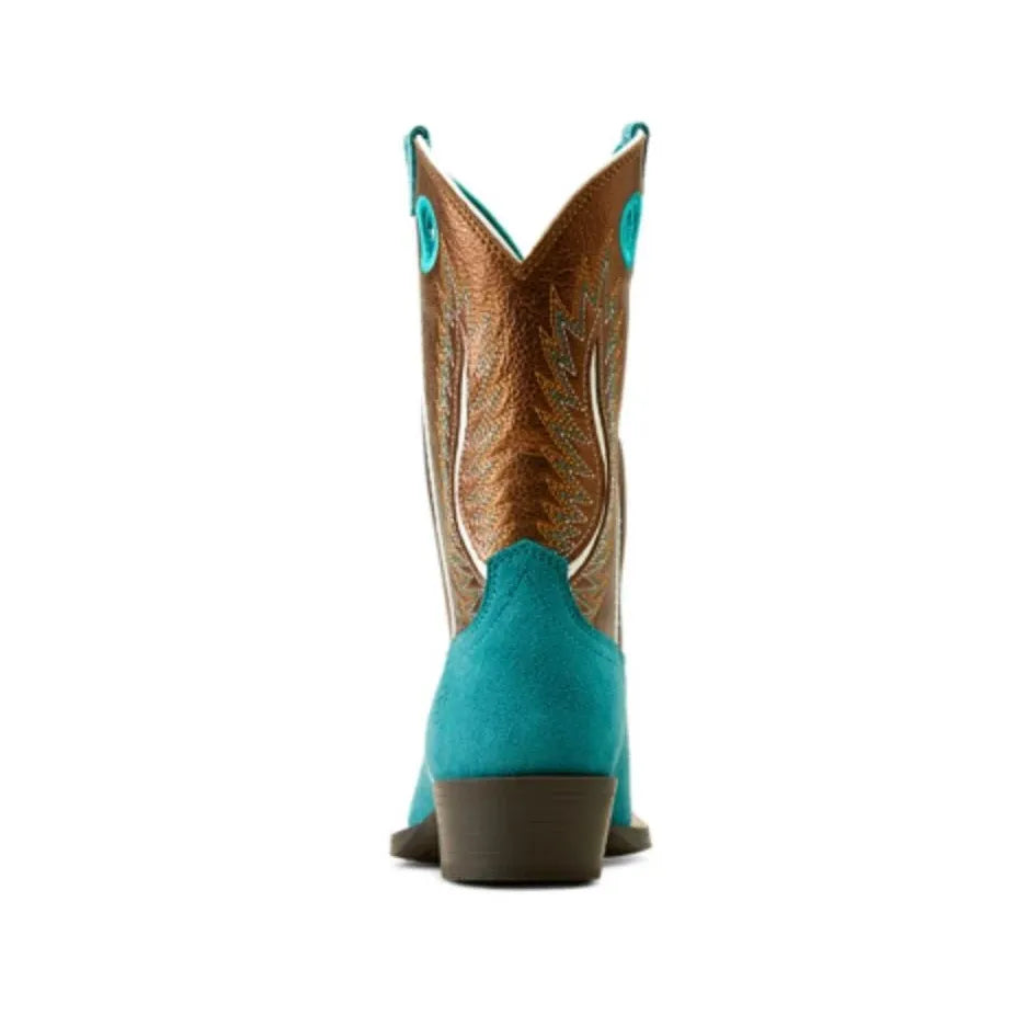 Girl's Ariat Teal Suede Western Boot 1