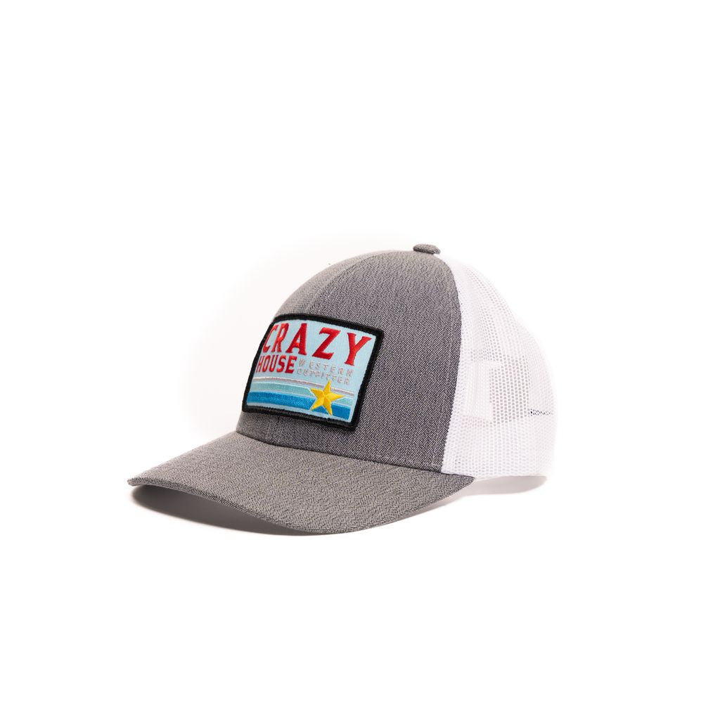 Crazy House Unisex Grey and White Cap with Outfitter Patch - Crazy House Western Wear