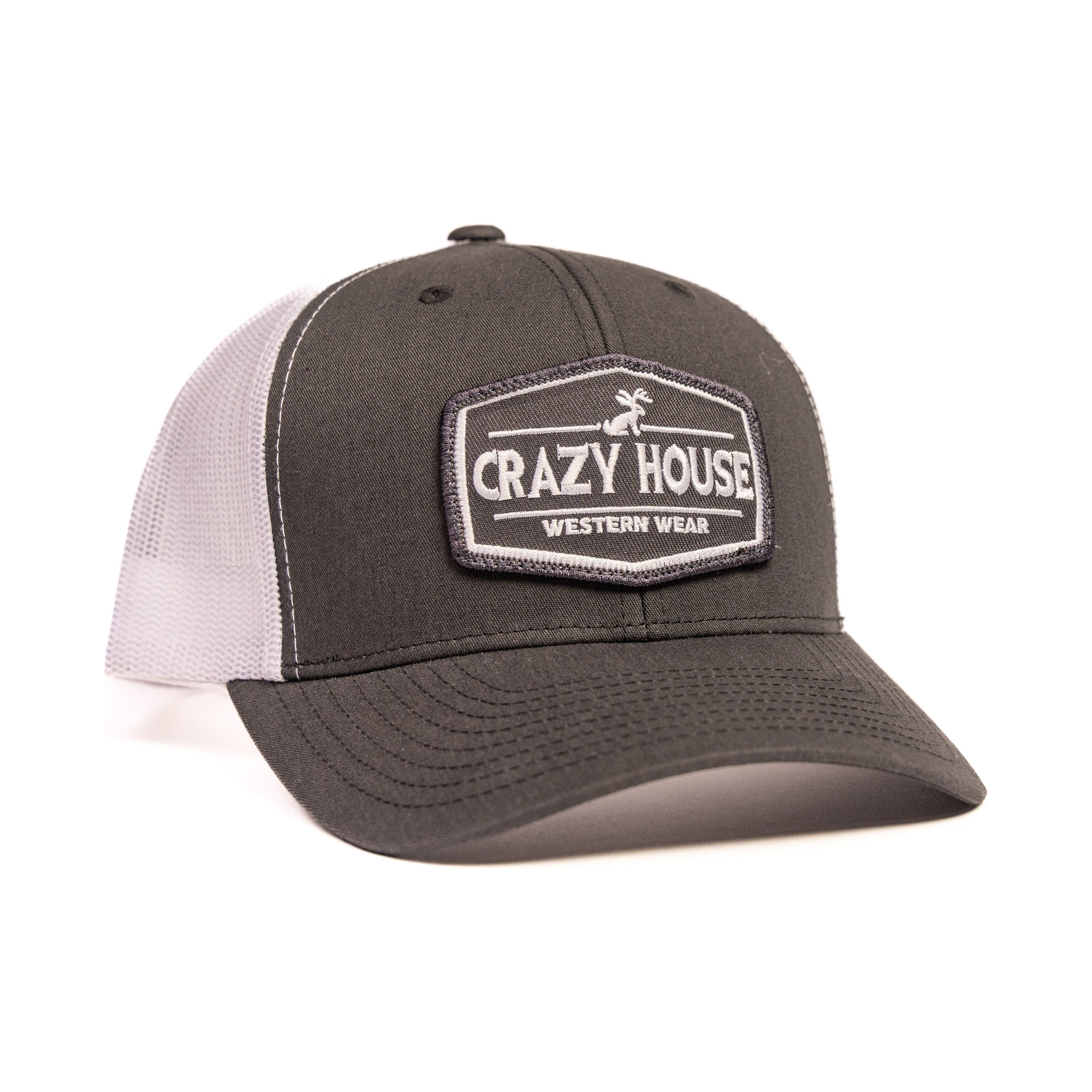 Charcoal Snapback with Jackelope Patch - Crazy House Western Wear