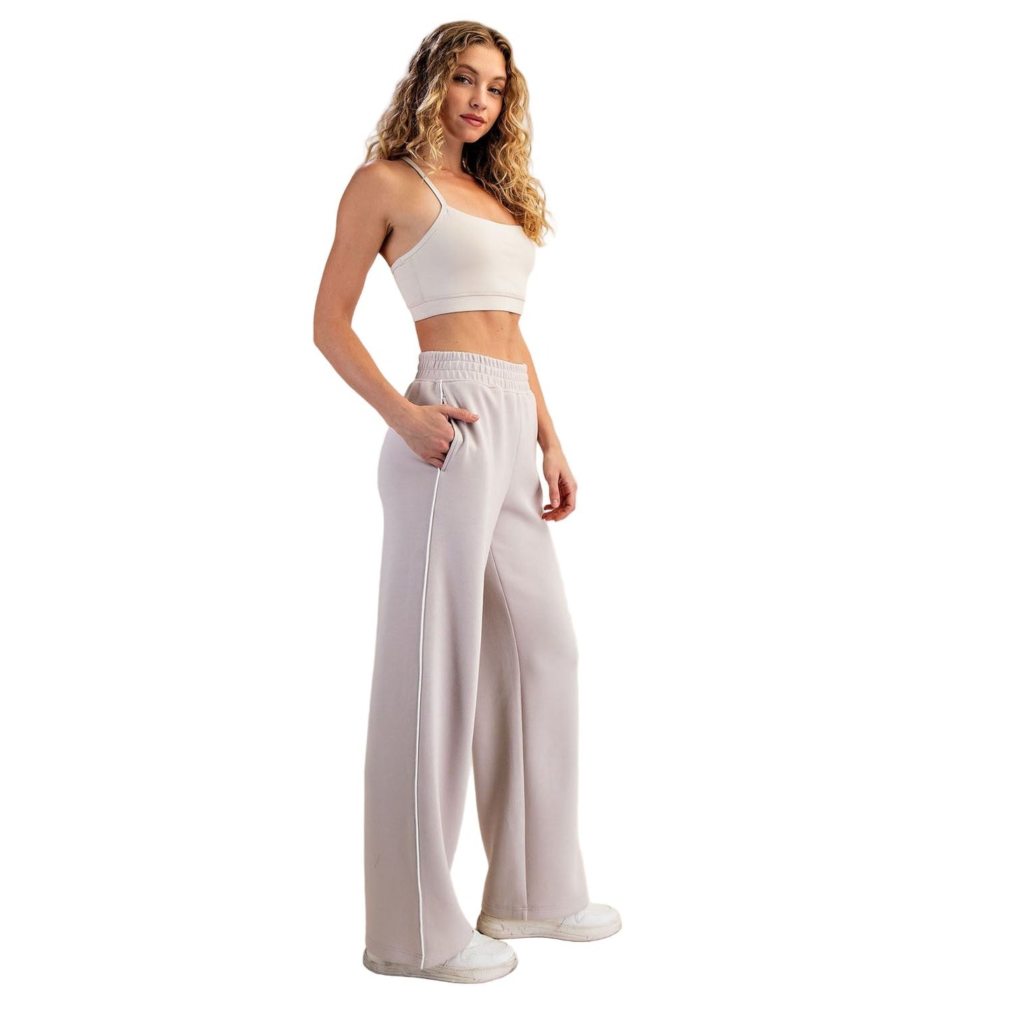 Women's Modal Scuba Piping Straight Pant P6393