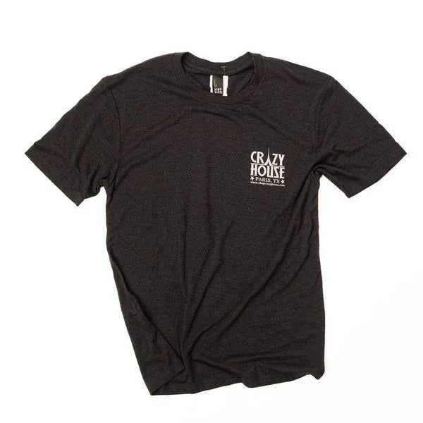 Black Crazy House Specialty T-shirt with Texas On The Back - Crazy House Western Wear