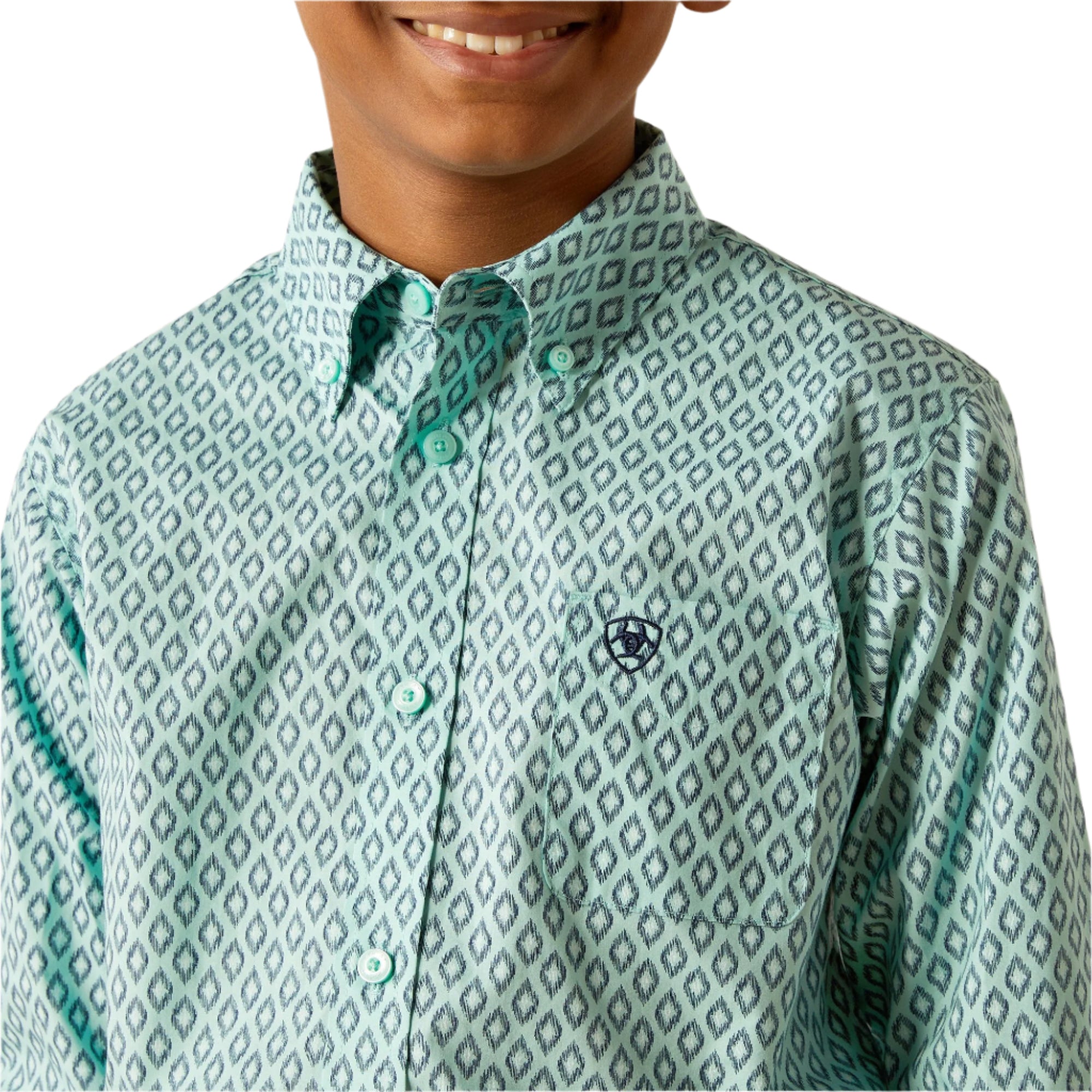 Boy's Ariat Canyon Long Sleeve Mint 10054785 - Crazy House Western Wear