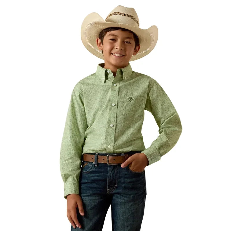 Boy's Ariat Loden Frost Abstract Print Smitty Shirt 10073673