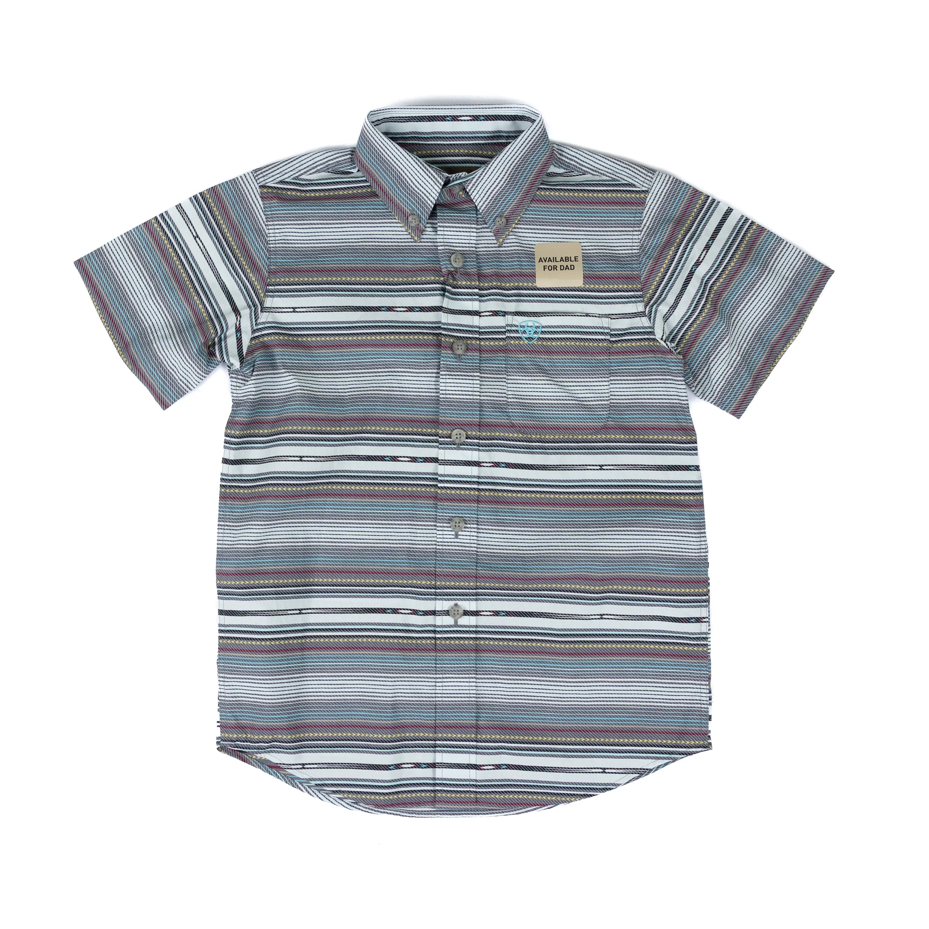Boy's Ariat Short Sleeve Pauline Multicolor Stripe Button Up Shirt 10071621