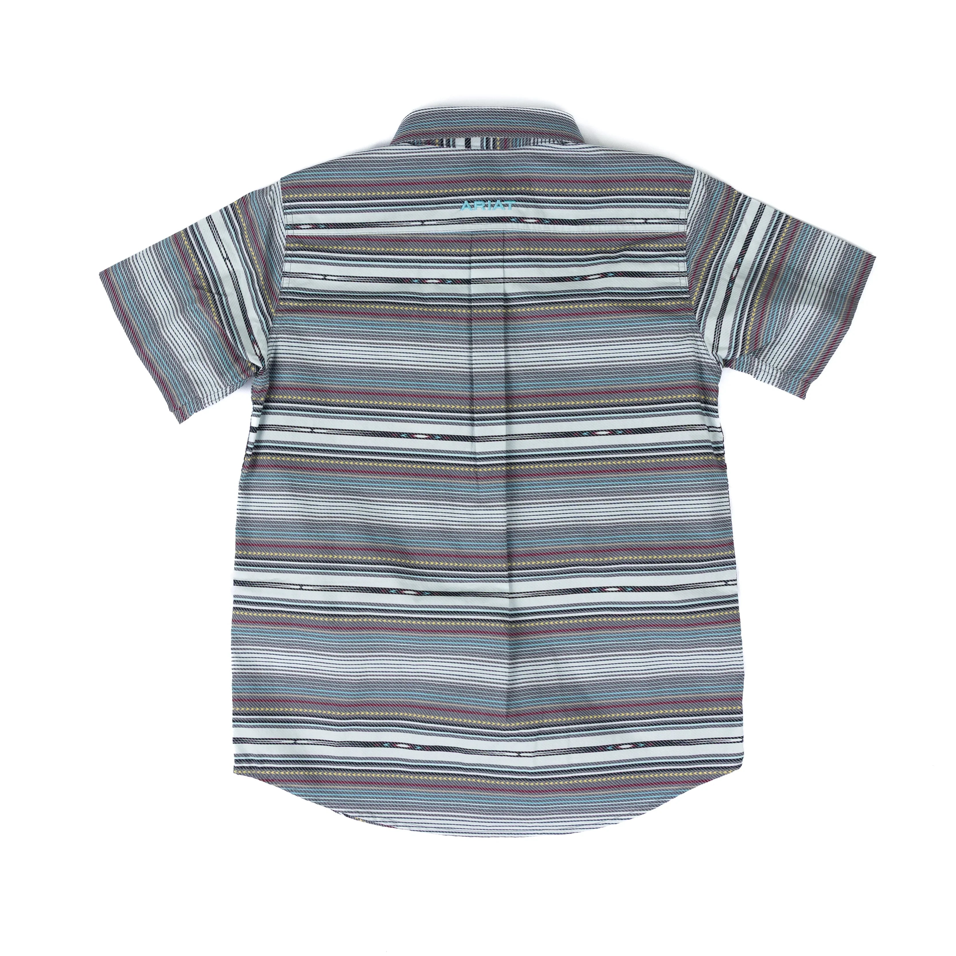 Boy's Ariat Short Sleeve Pauline Multicolor Stripe Button Up Shirt 10071621