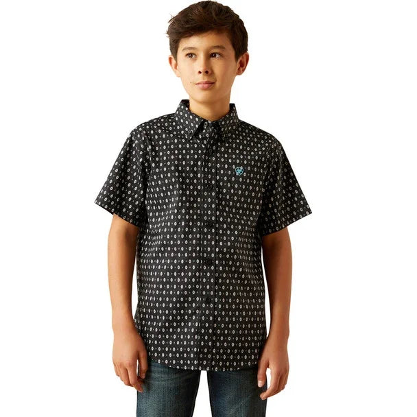 Boy's Ariat Steele Classic Fit Black Print 10058699 - Crazy House Western Wear